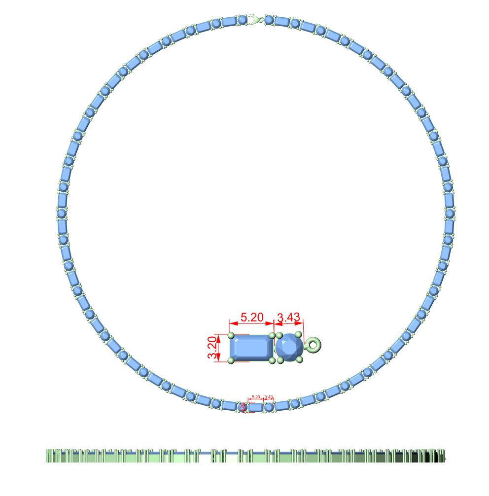 Rose Gold Diamond Collar Necklace with Emerald Shape Stones Elegant Bridal Necklace for Women