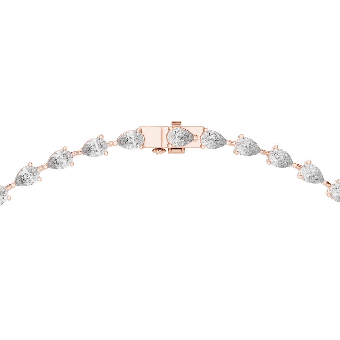 Luxury Diamond Y Necklace with Pear Shaped Stones in Rose Gold Fine Jewelry for Women