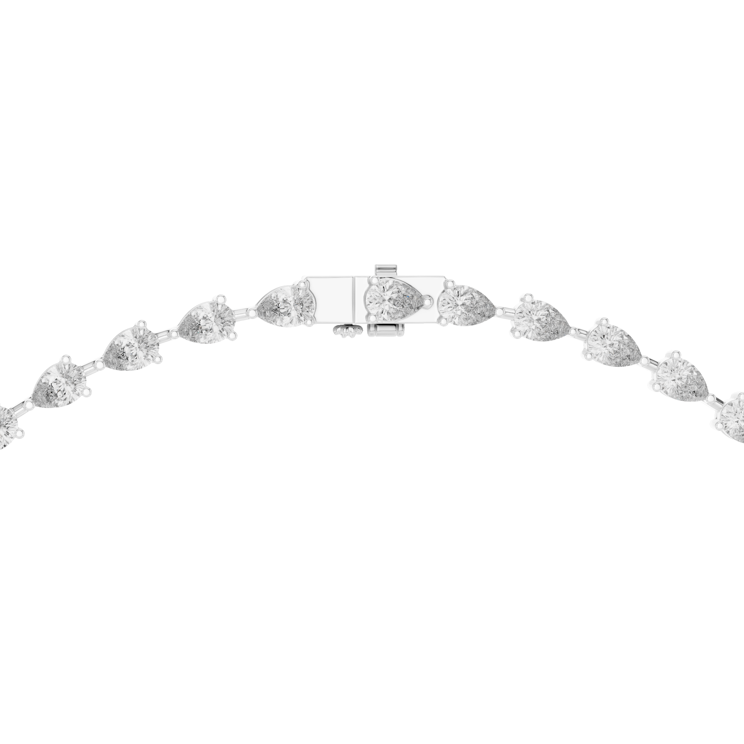 Luxury Diamond Y Necklace with Pear Shaped Stones in Rose Gold Fine Jewelry for Women