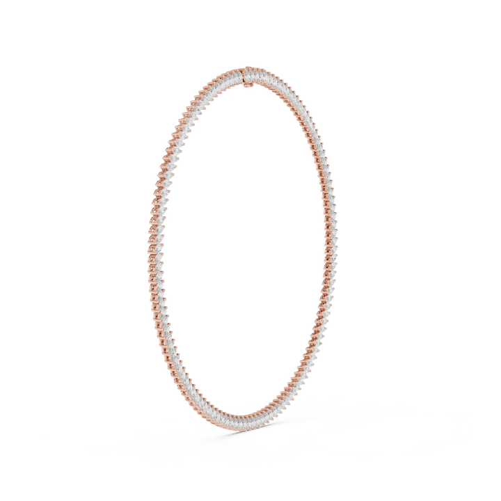 Women’s Marquise Shaped Diamond Tennis Necklace in Rose Gold Elegant Bridal Jewelry Design