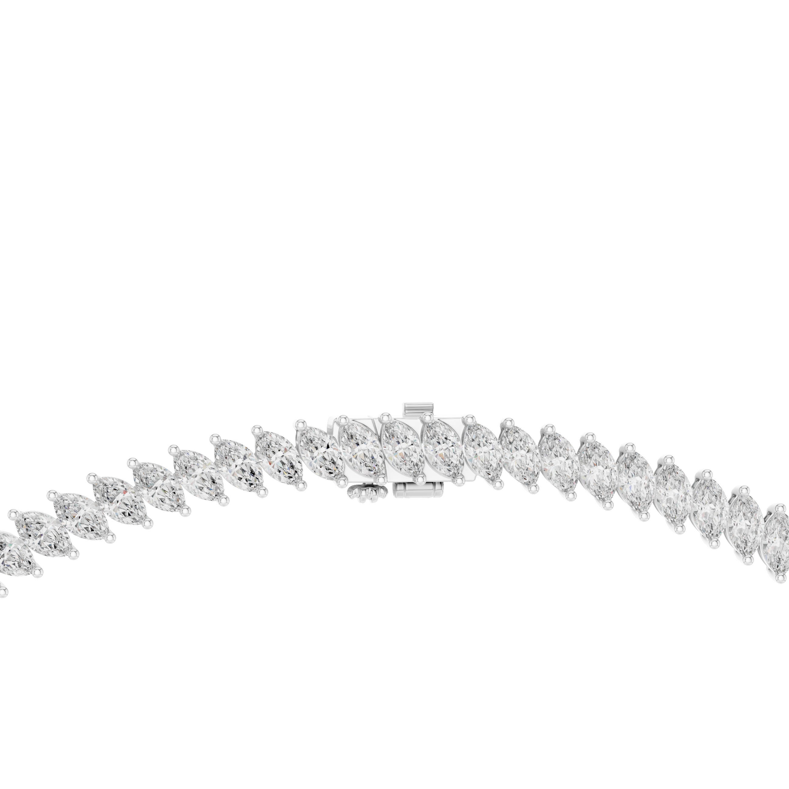 Women’s Marquise Shaped Diamond Tennis Necklace in Rose Gold Elegant Bridal Jewelry Design