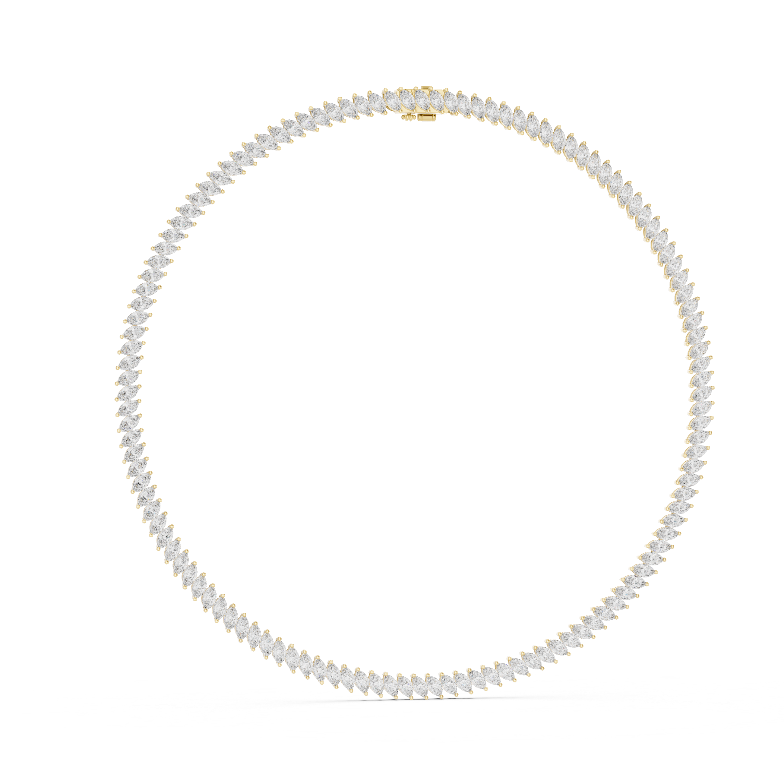 Women’s Marquise Shaped Diamond Tennis Necklace in Rose Gold Elegant Bridal Jewelry Design