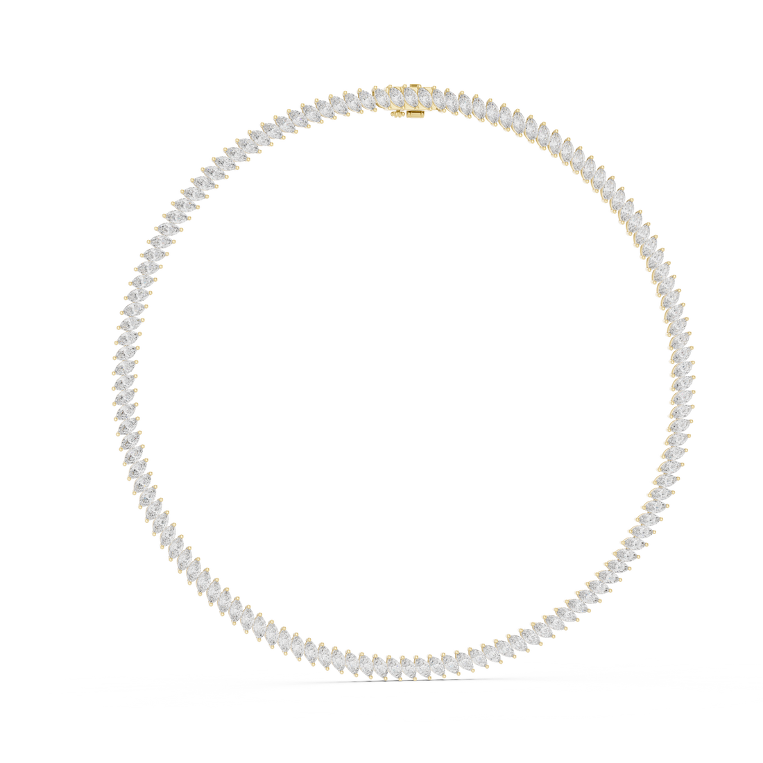 Women’s Marquise Shaped Diamond Tennis Necklace in Rose Gold Elegant Bridal Jewelry Design