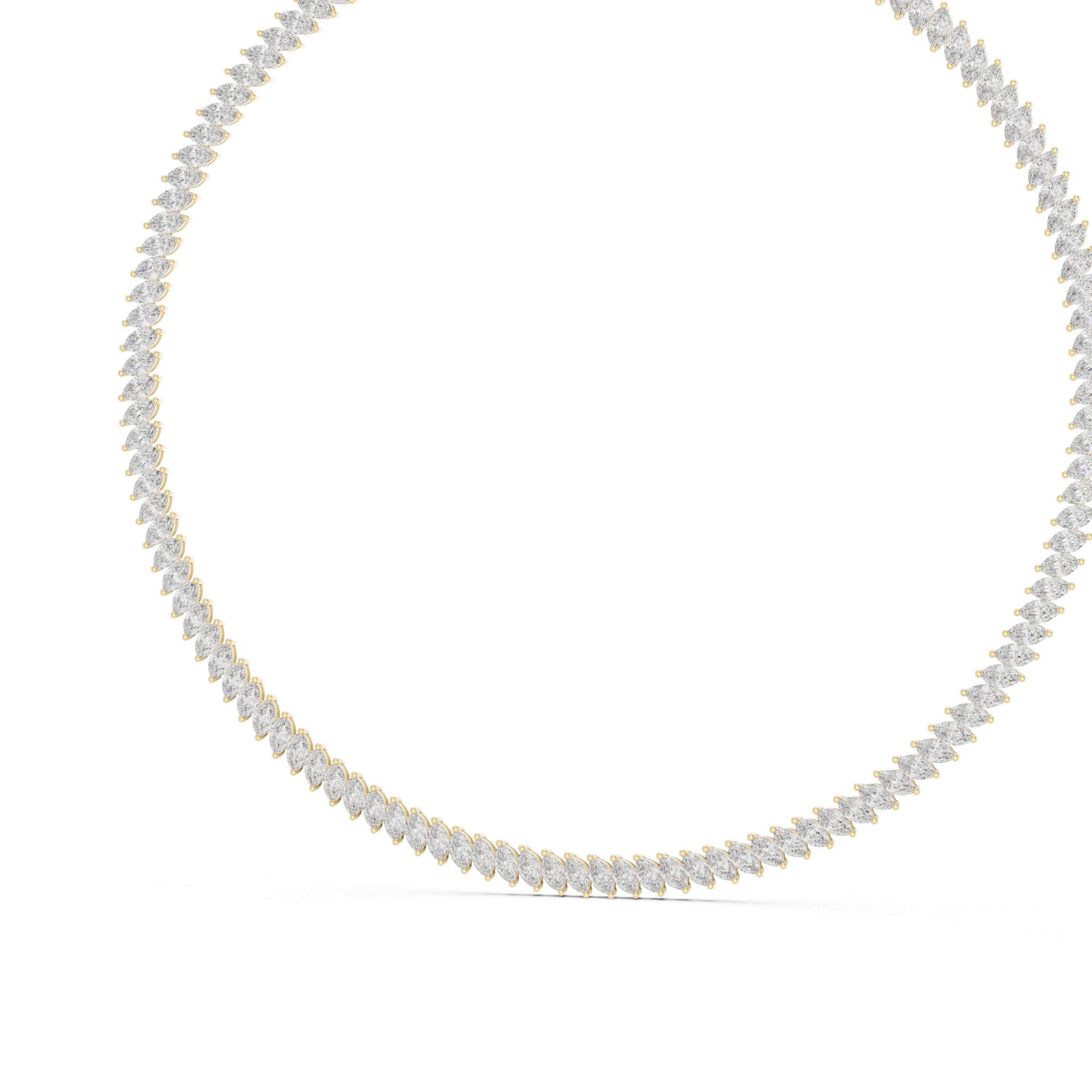 Women’s Marquise Shaped Diamond Tennis Necklace in Rose Gold Elegant Bridal Jewelry Design