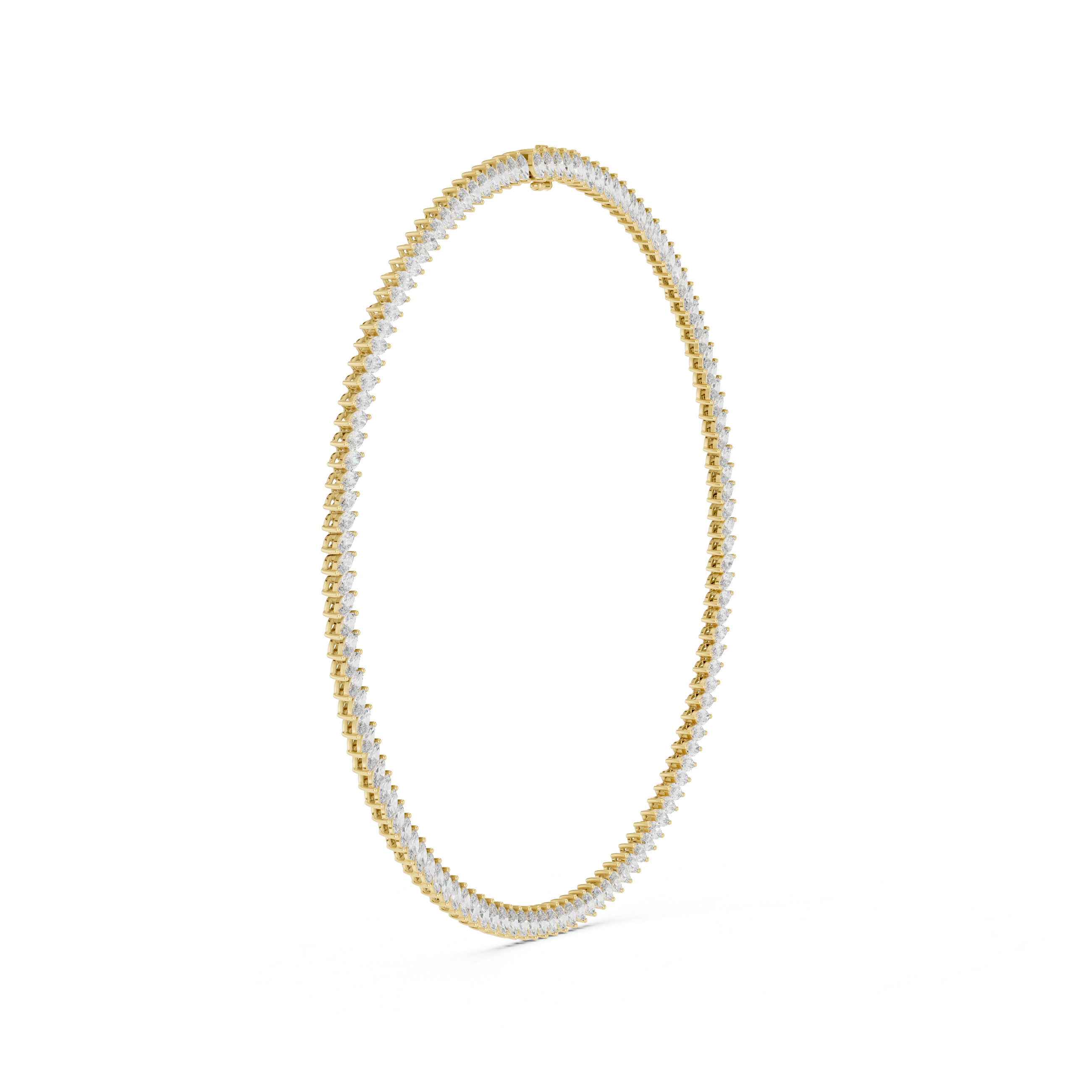 Women’s Marquise Shaped Diamond Tennis Necklace in Rose Gold Elegant Bridal Jewelry Design