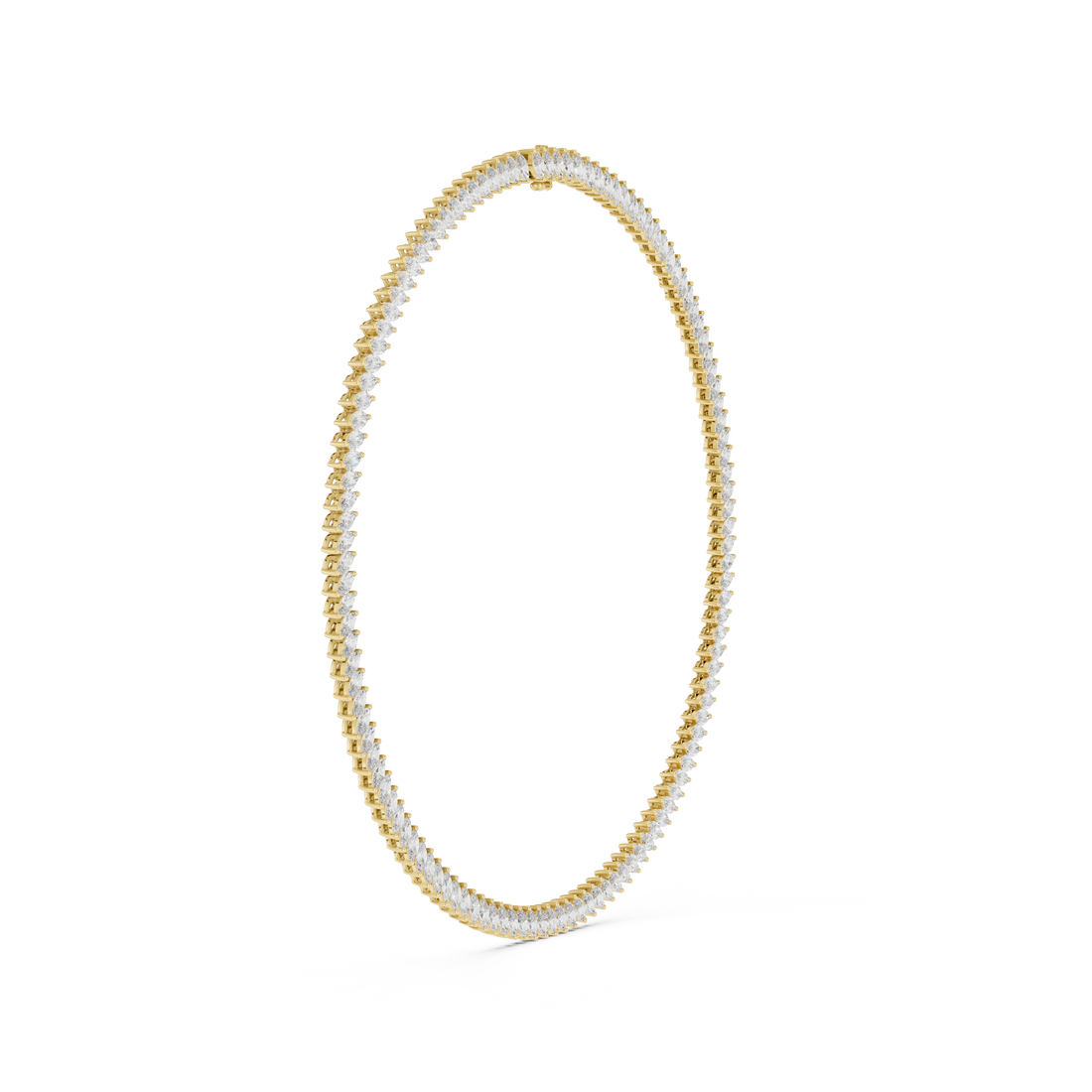 Women’s Marquise Shaped Diamond Tennis Necklace in Rose Gold Elegant Bridal Jewelry Design