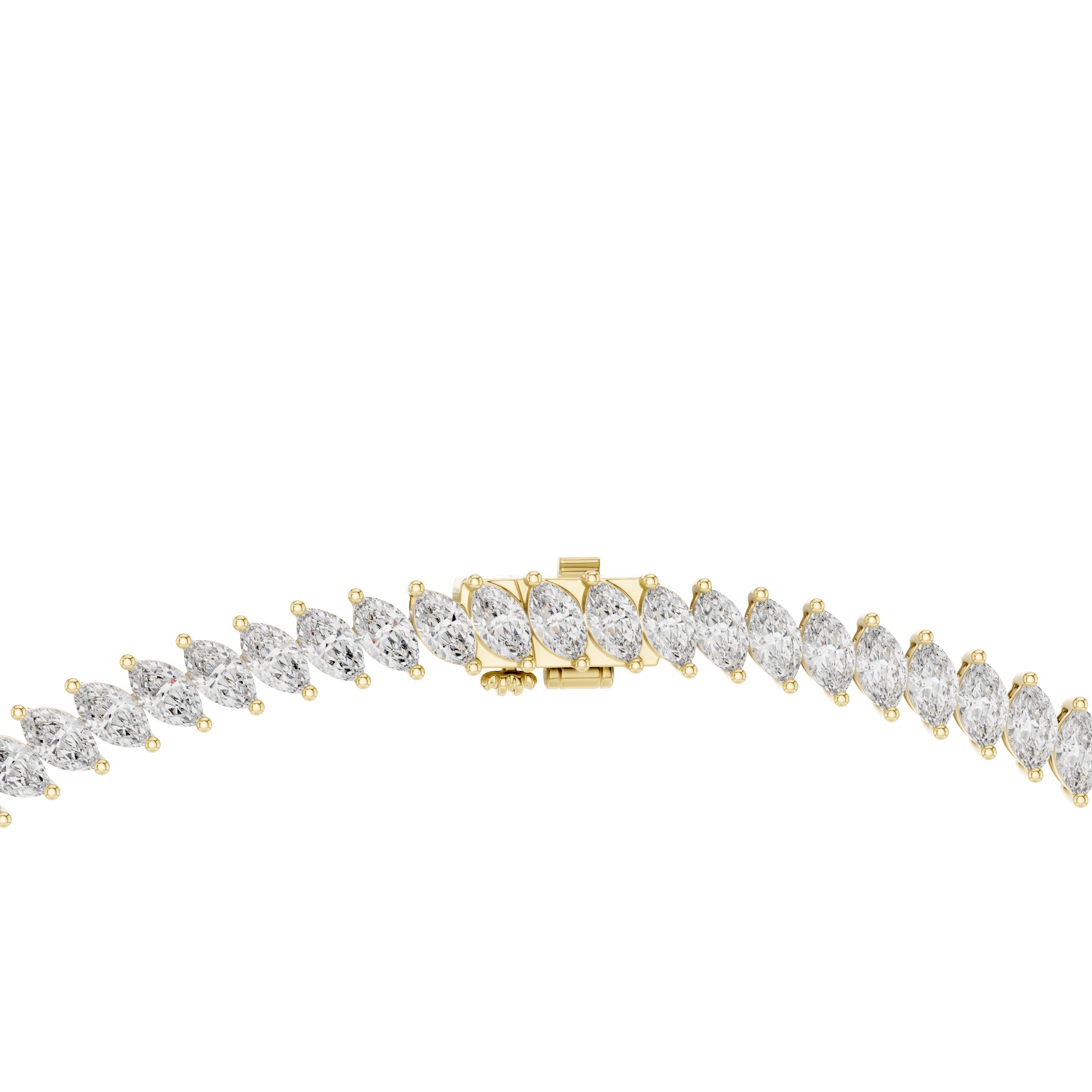 Women’s Marquise Shaped Diamond Tennis Necklace in Rose Gold Elegant Bridal Jewelry Design
