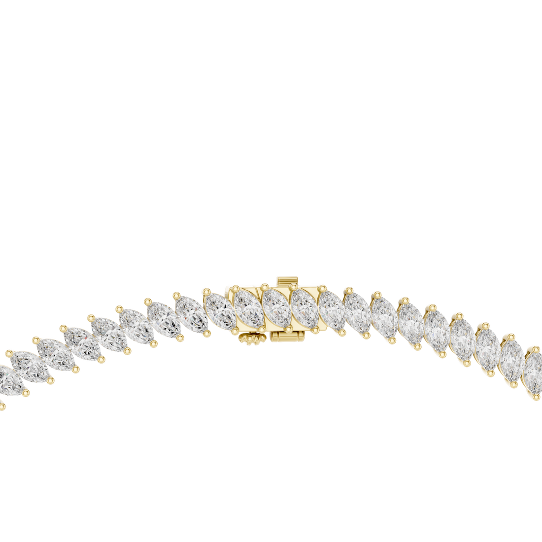 Women’s Marquise Shaped Diamond Tennis Necklace in Rose Gold Elegant Bridal Jewelry Design