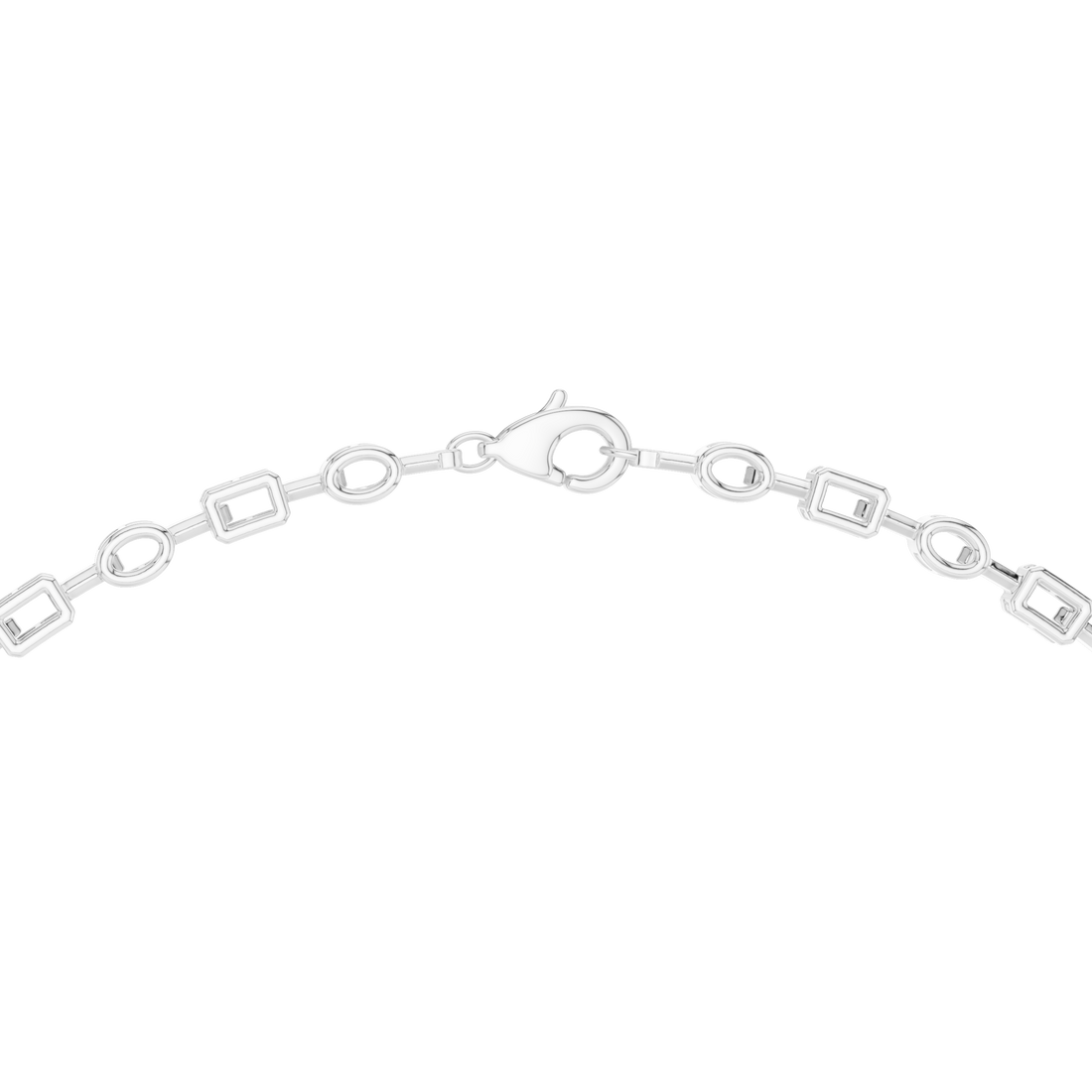 White Gold Diamond Statement Necklace with Emerald Cut Center and Pear Drop Pendant
