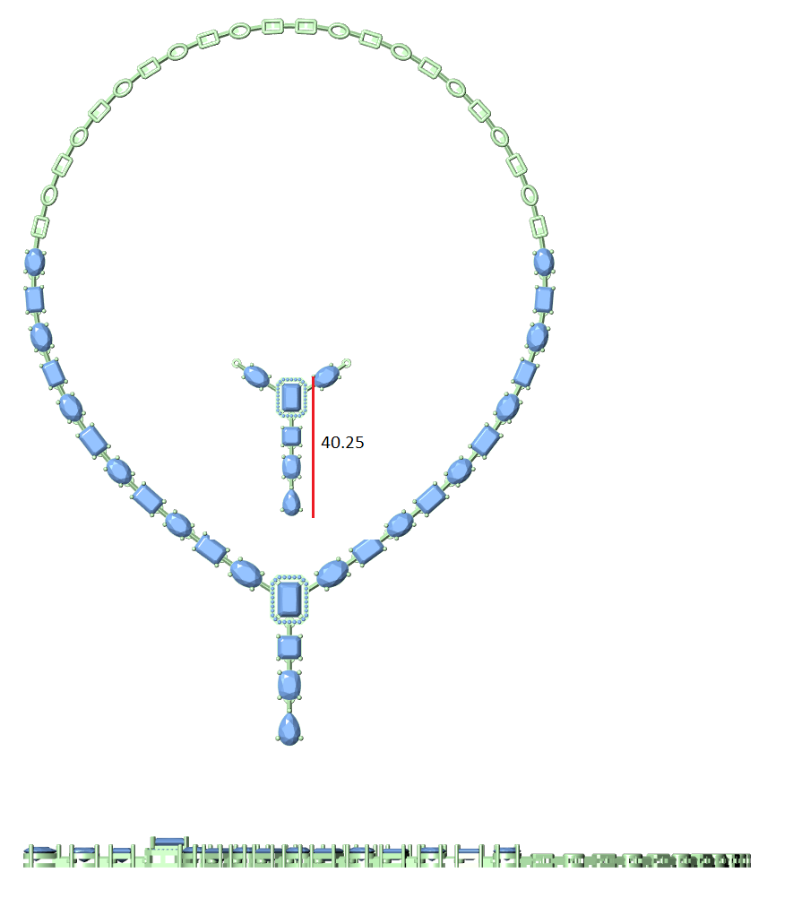 White Gold Diamond Statement Necklace with Emerald Cut Center and Pear Drop Pendant
