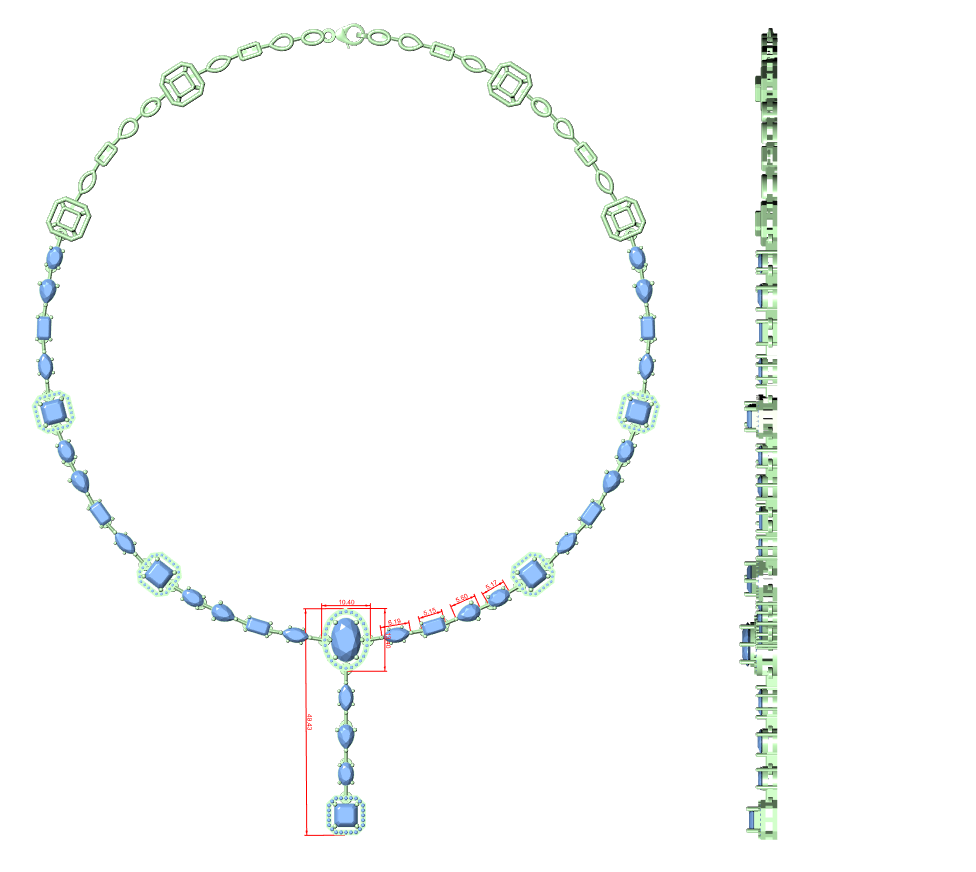 Women’s Luxury Vintage Diamond Necklace with Geometric Details and Elegant Drop Pendant