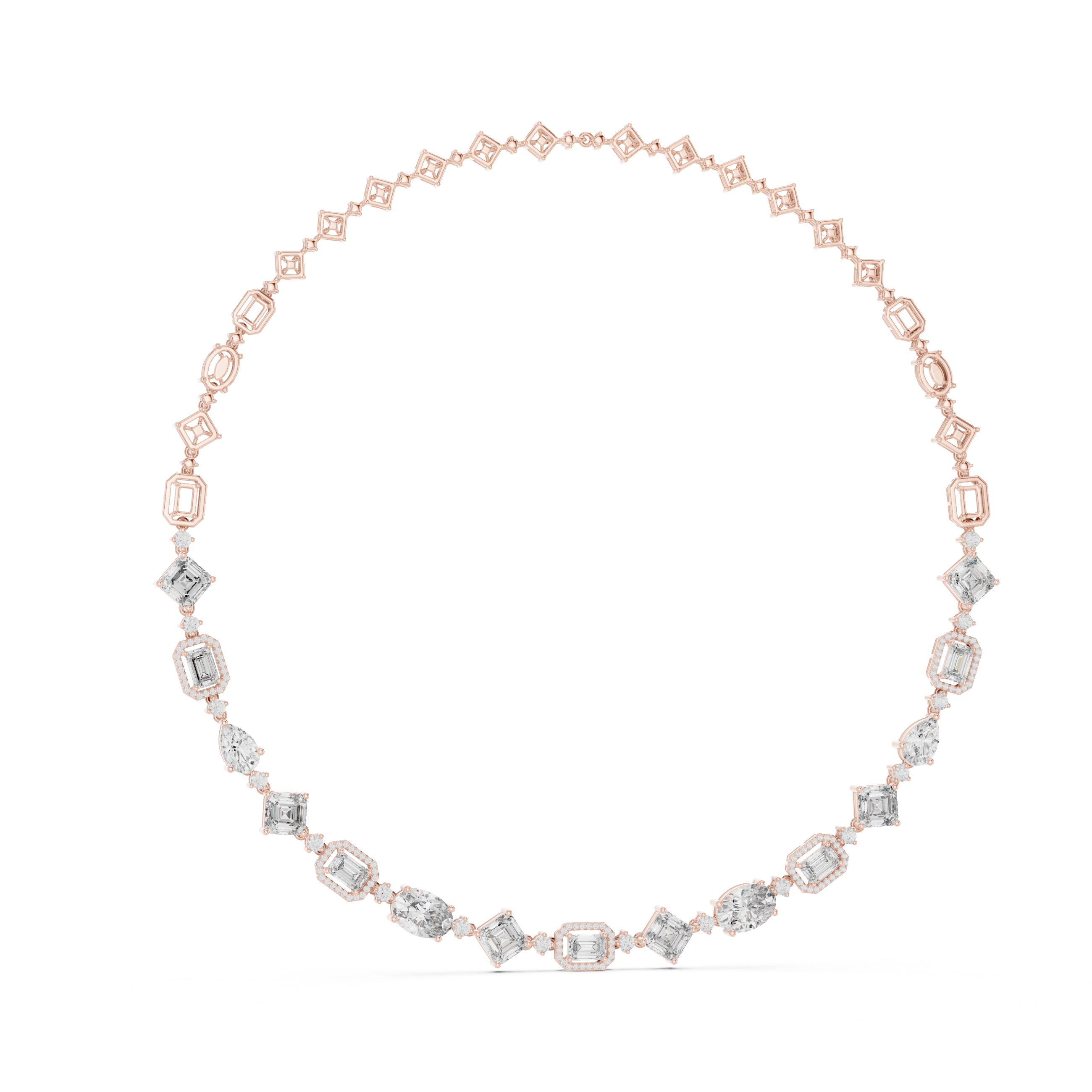 Modern Fancy Diamond Necklace Elegant Wedding Jewelry Gift for Women