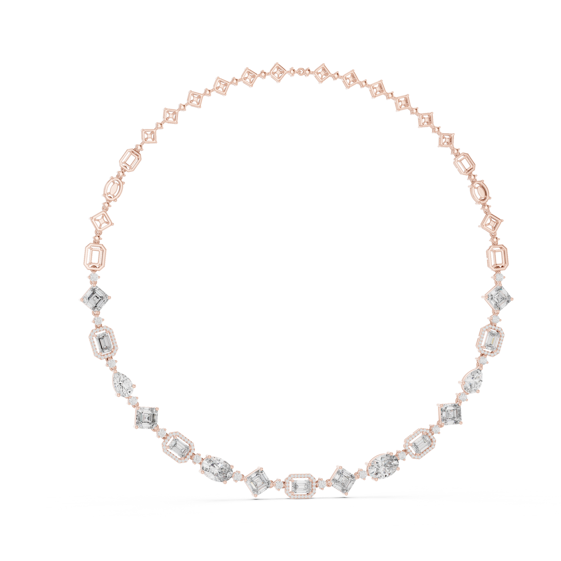 Modern Fancy Diamond Necklace Elegant Wedding Jewelry Gift for Women