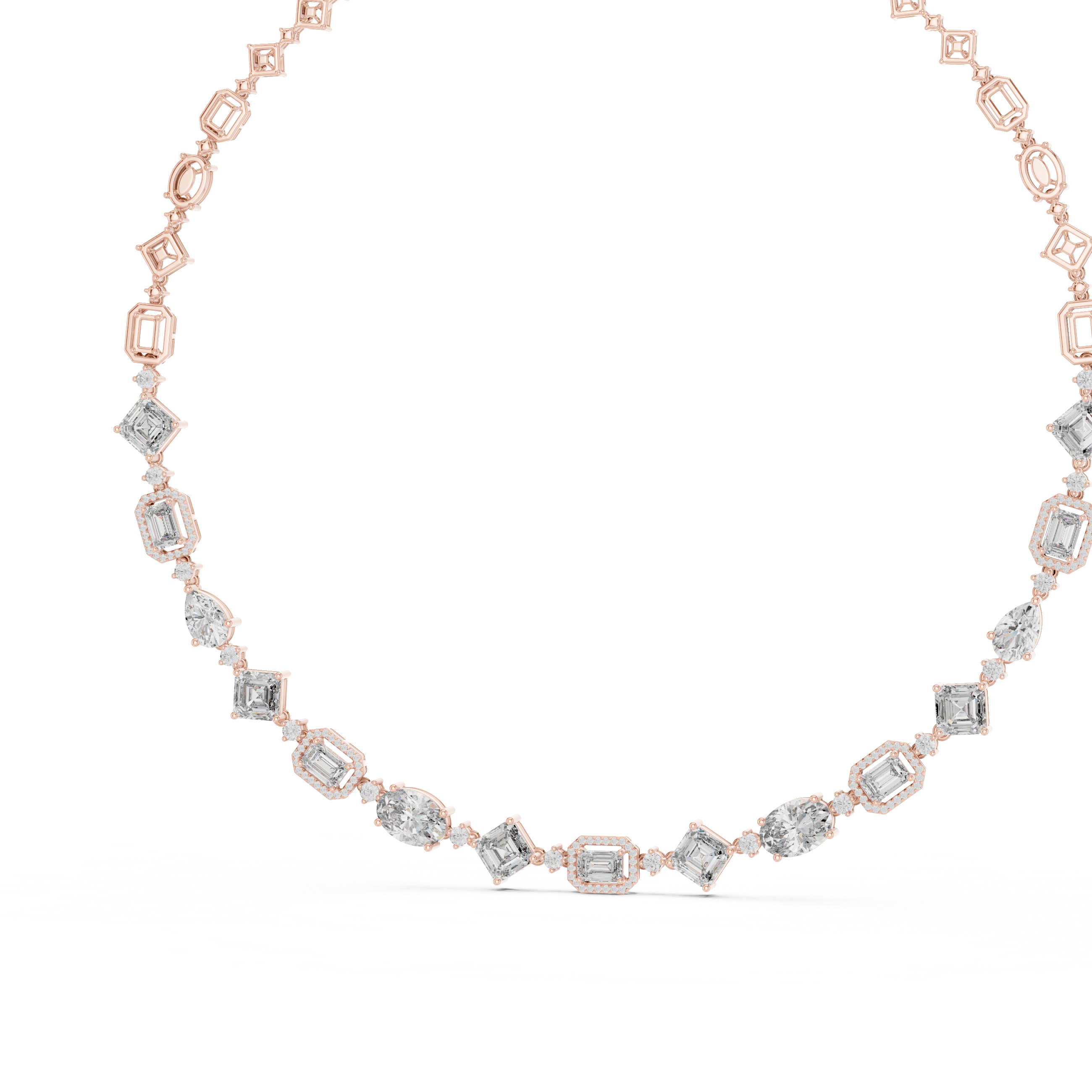 Modern Fancy Diamond Necklace Elegant Wedding Jewelry Gift for Women