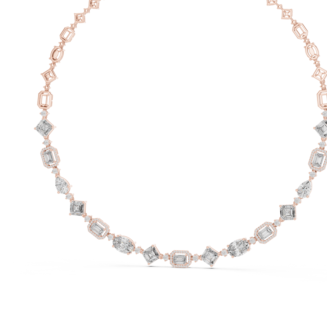 Modern Fancy Diamond Necklace Elegant Wedding Jewelry Gift for Women