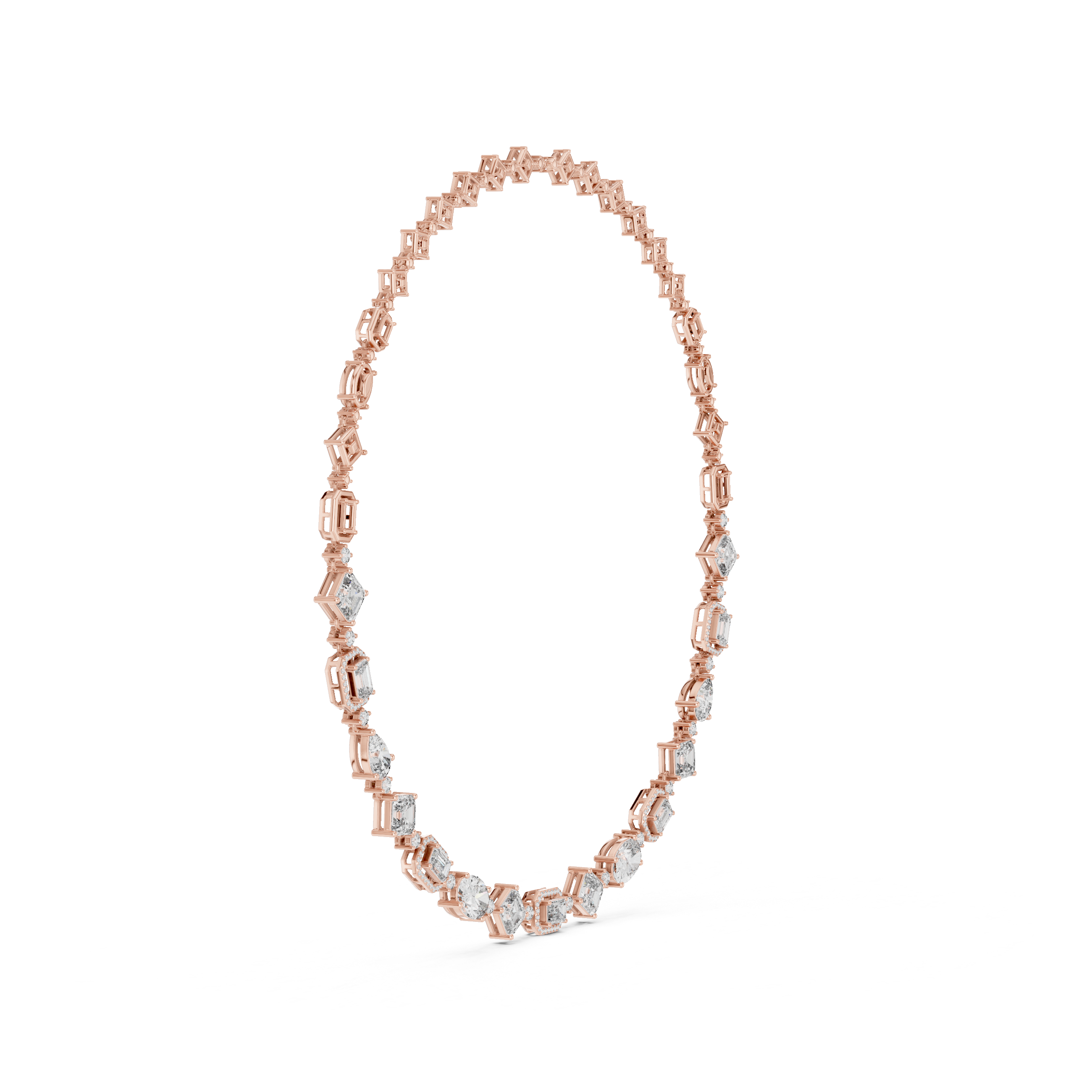 Modern Fancy Diamond Necklace Elegant Wedding Jewelry Gift for Women