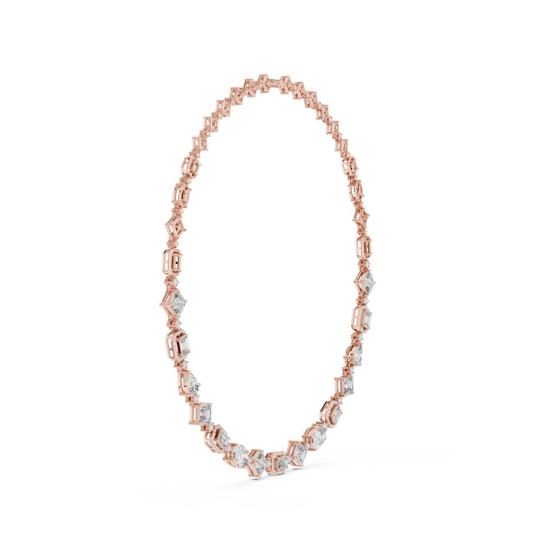 Modern Fancy Diamond Necklace Elegant Wedding Jewelry Gift for Women