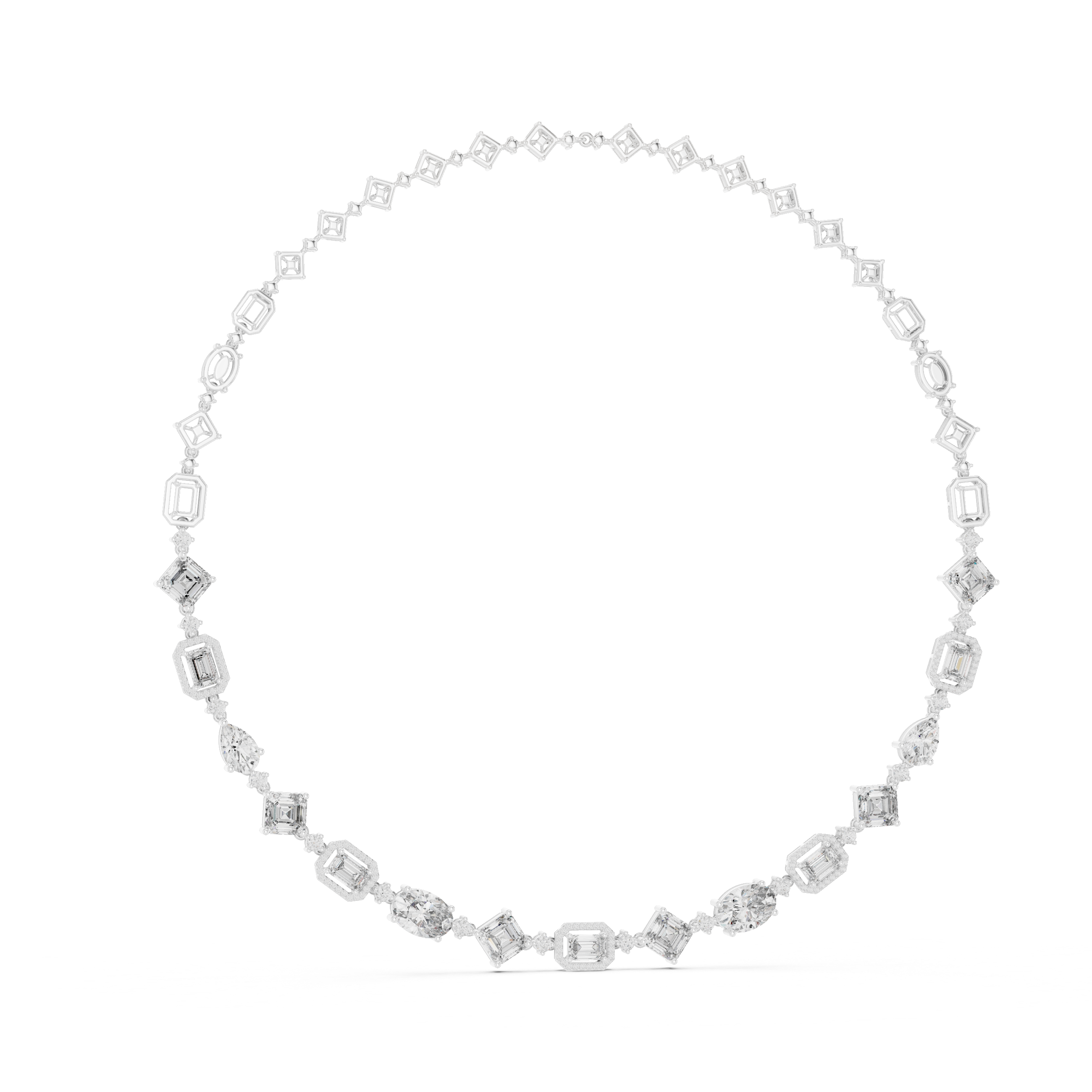 Modern Fancy Diamond Necklace Elegant Wedding Jewelry Gift for Women