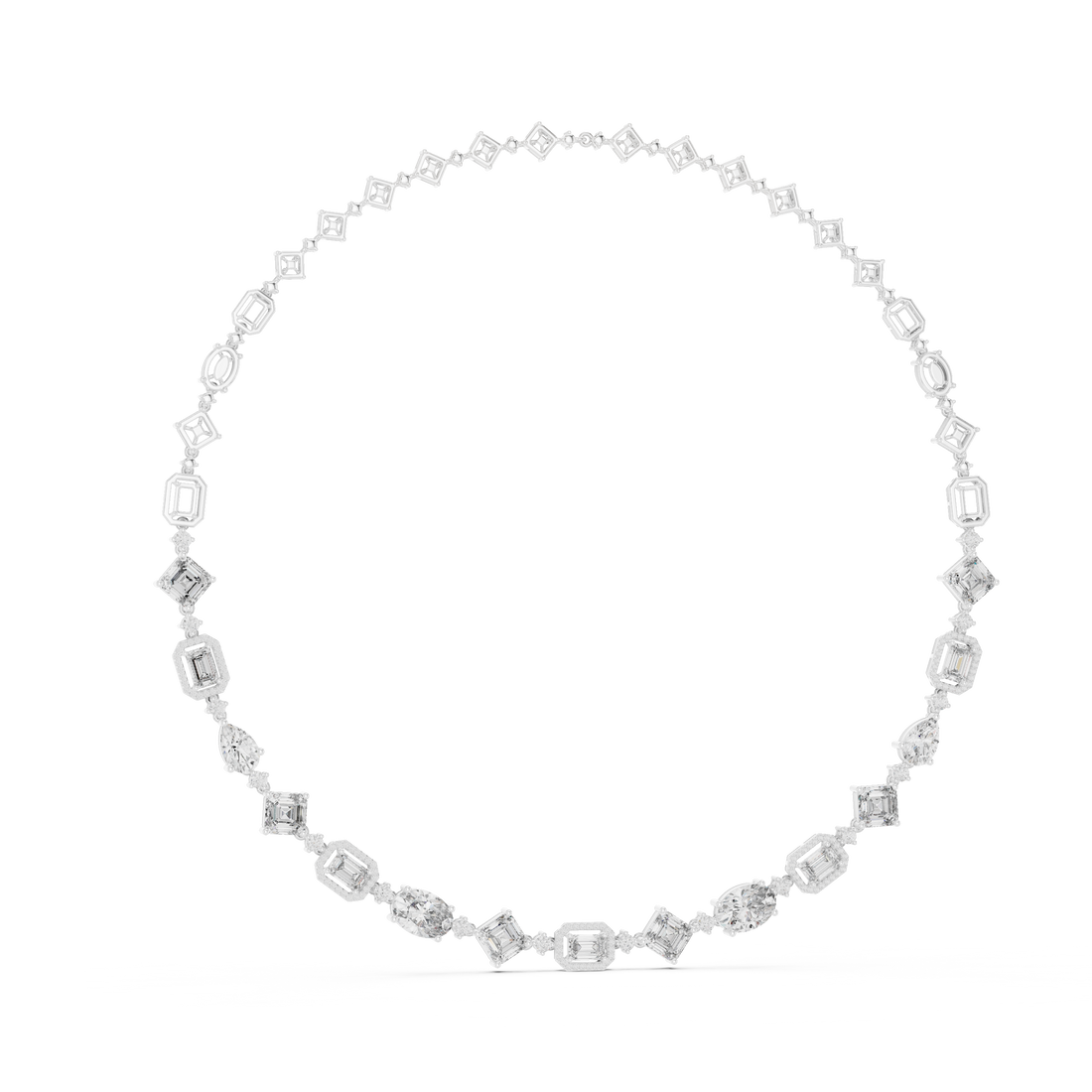 Modern Fancy Diamond Necklace Elegant Wedding Jewelry Gift for Women