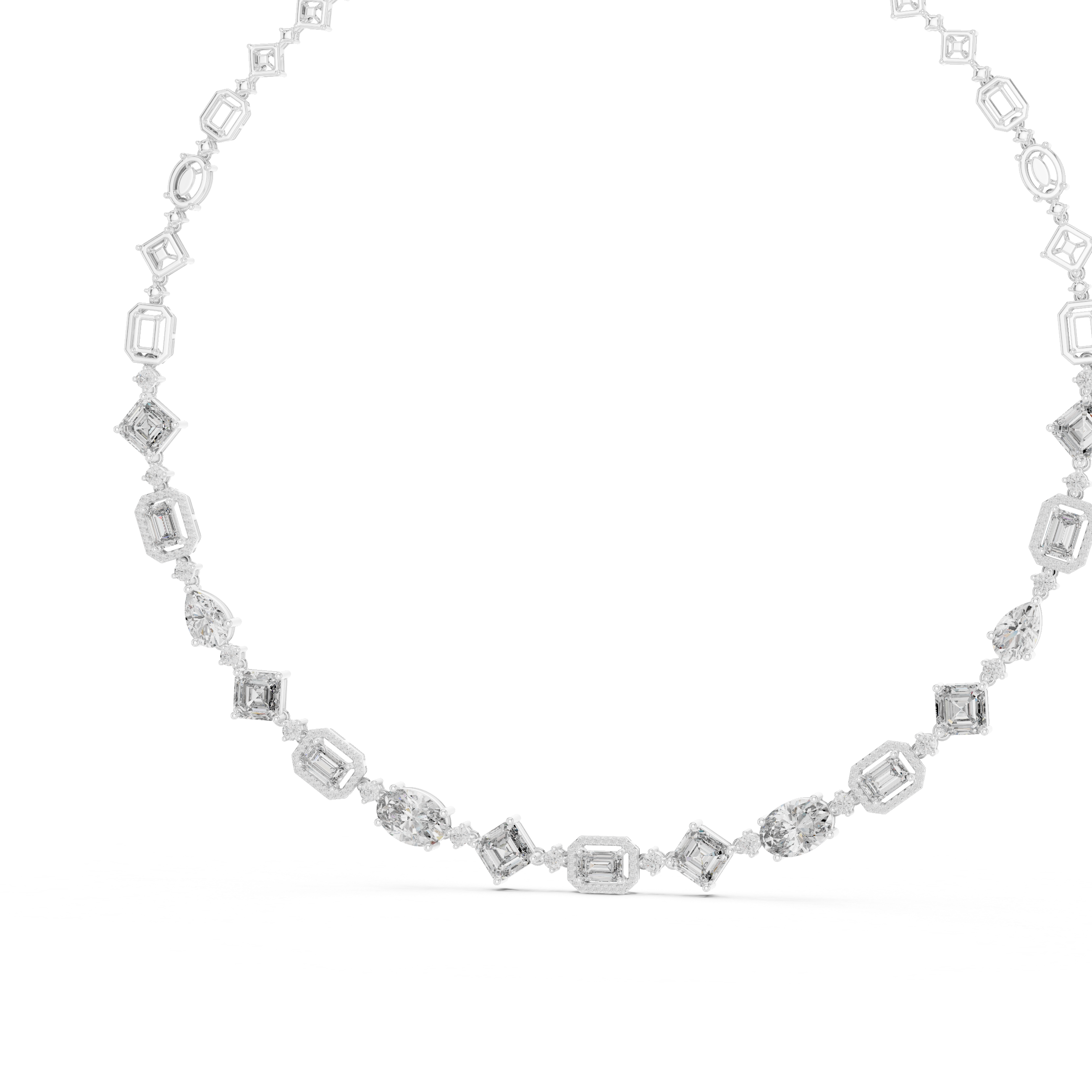 Modern Fancy Diamond Necklace Elegant Wedding Jewelry Gift for Women