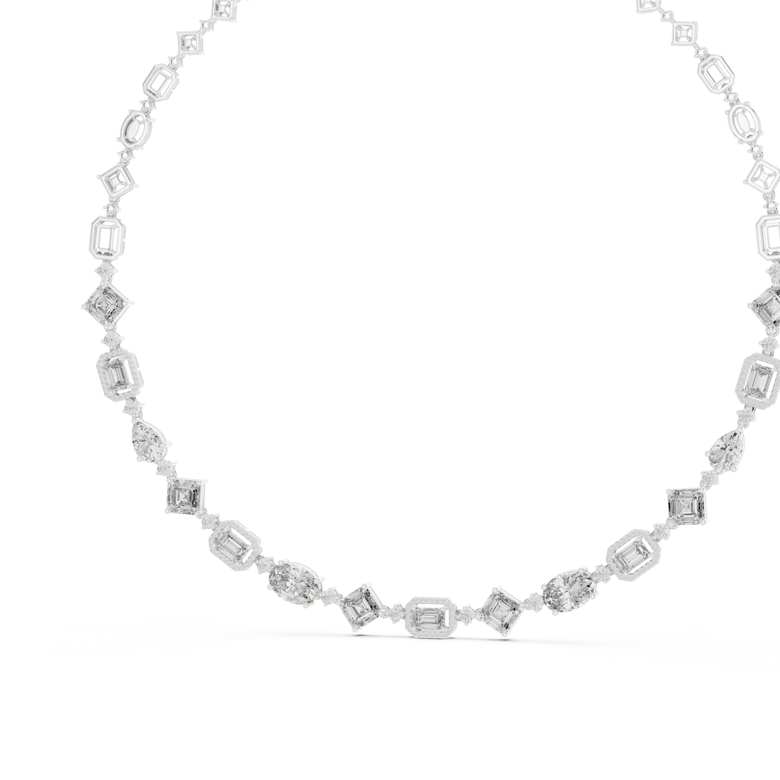Modern Fancy Diamond Necklace Elegant Wedding Jewelry Gift for Women