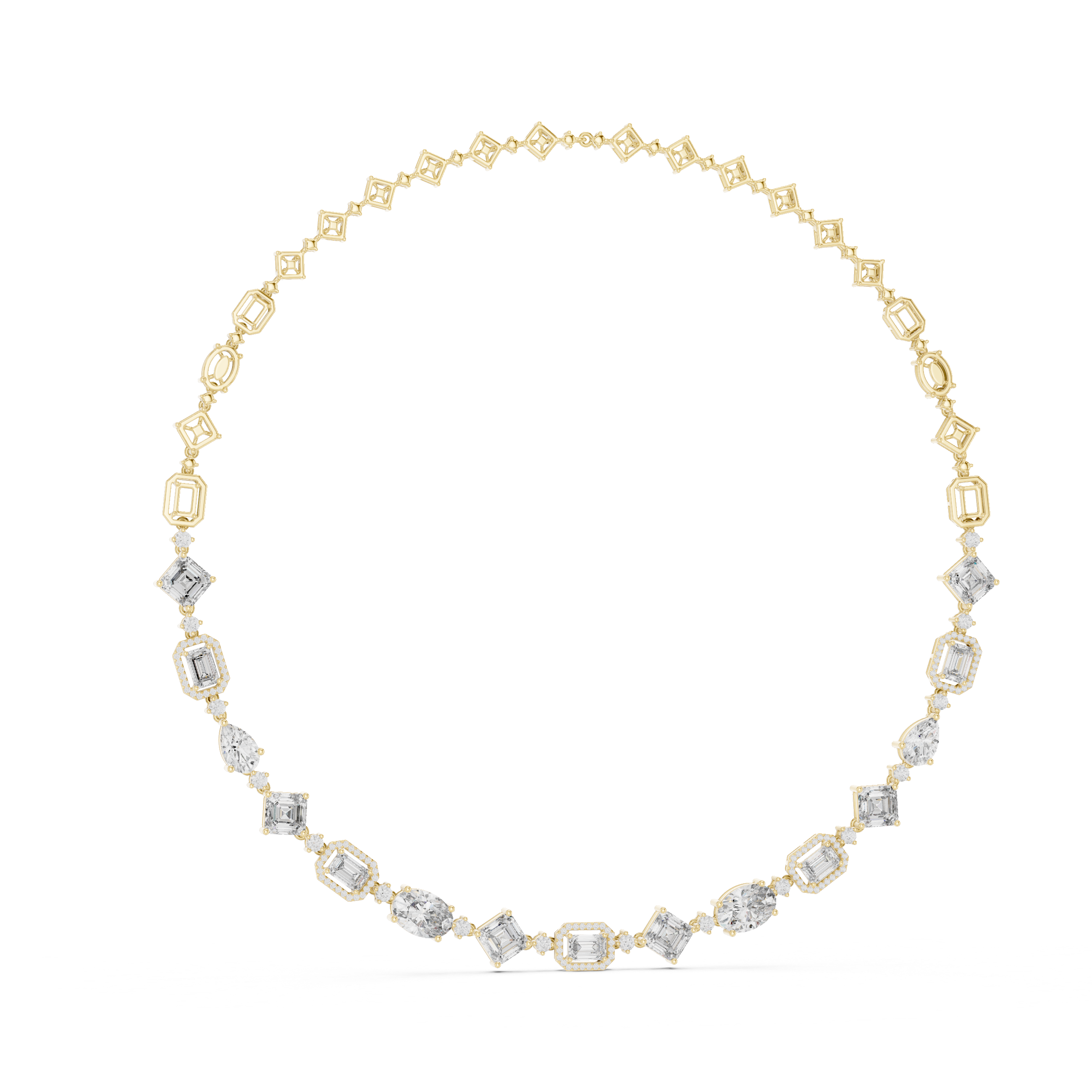 Modern Fancy Diamond Necklace Elegant Wedding Jewelry Gift for Women