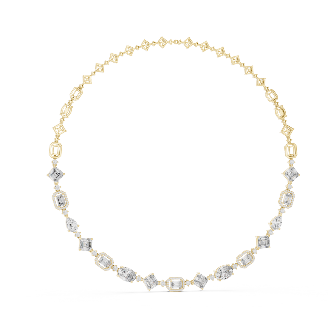 Modern Fancy Diamond Necklace Elegant Wedding Jewelry Gift for Women