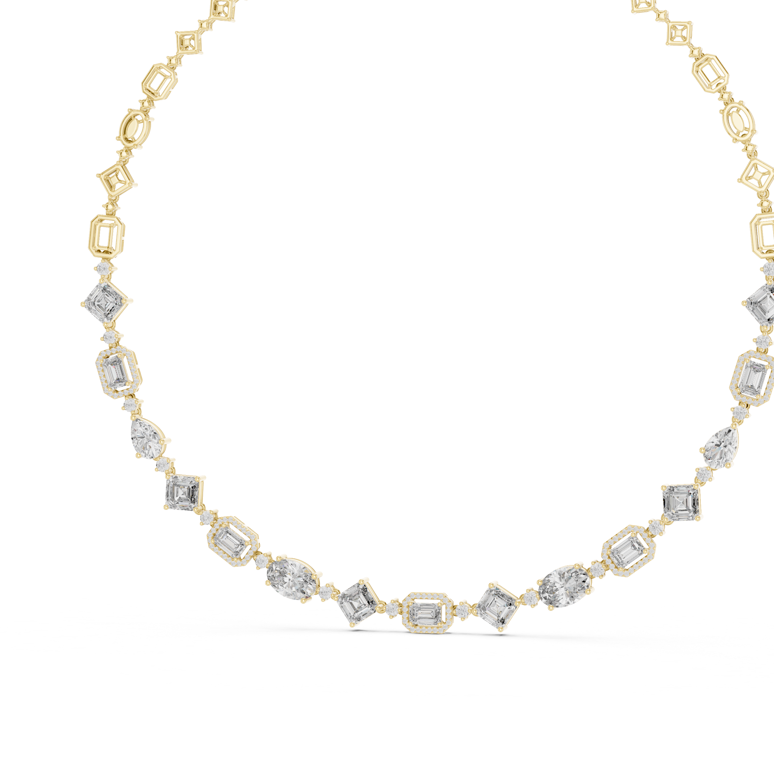 Modern Fancy Diamond Necklace Elegant Wedding Jewelry Gift for Women