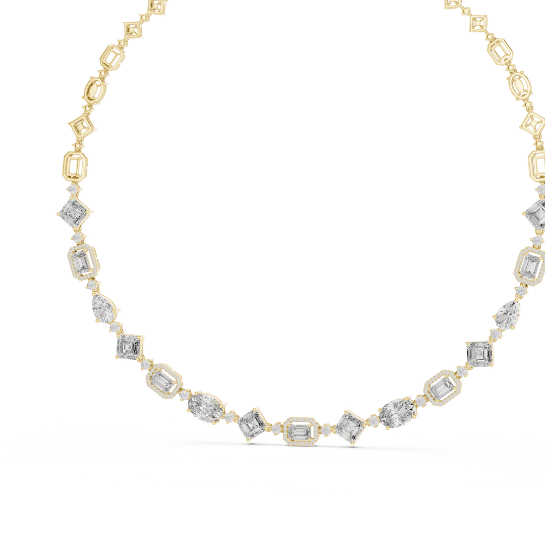 Modern Fancy Diamond Necklace Elegant Wedding Jewelry Gift for Women