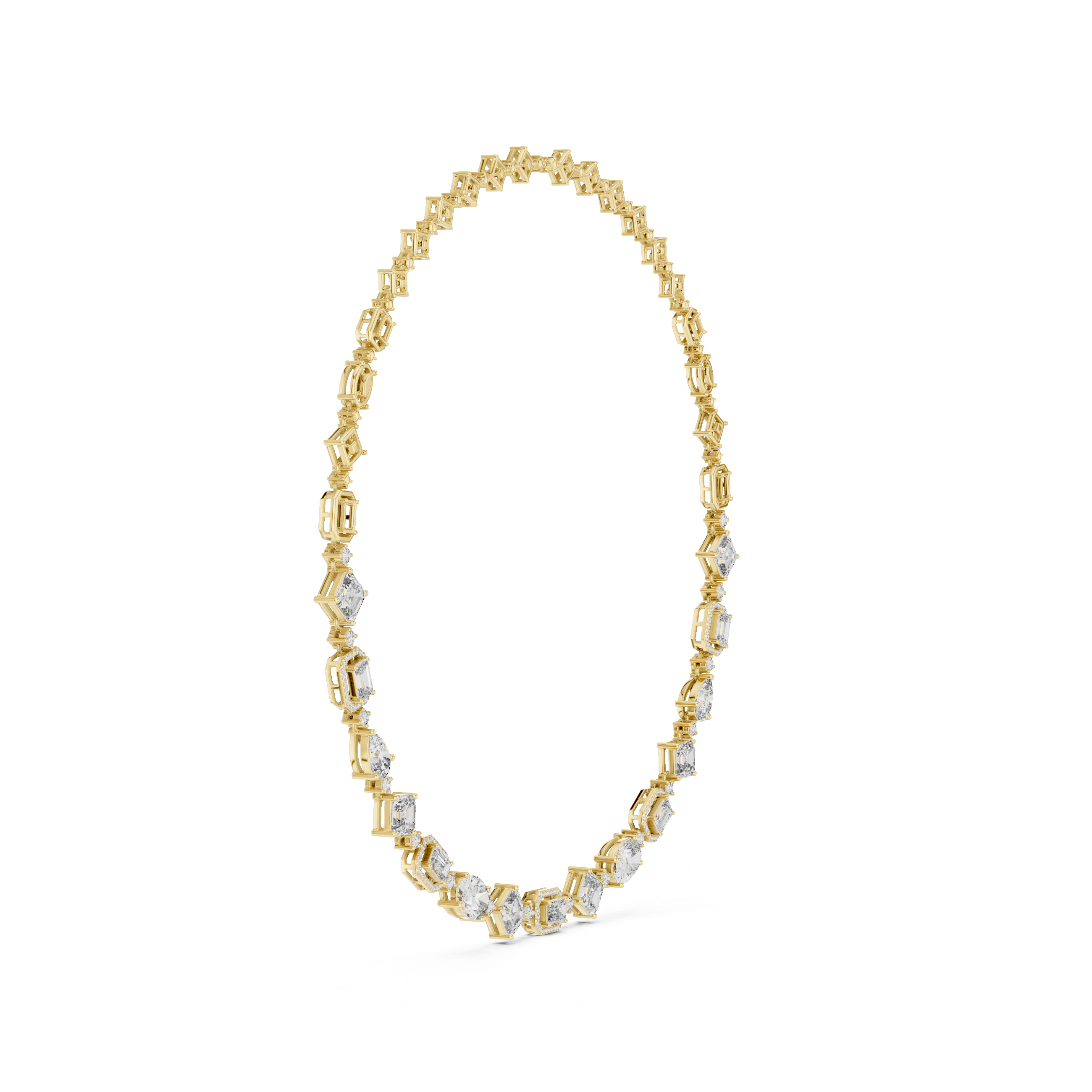 Modern Fancy Diamond Necklace Elegant Wedding Jewelry Gift for Women