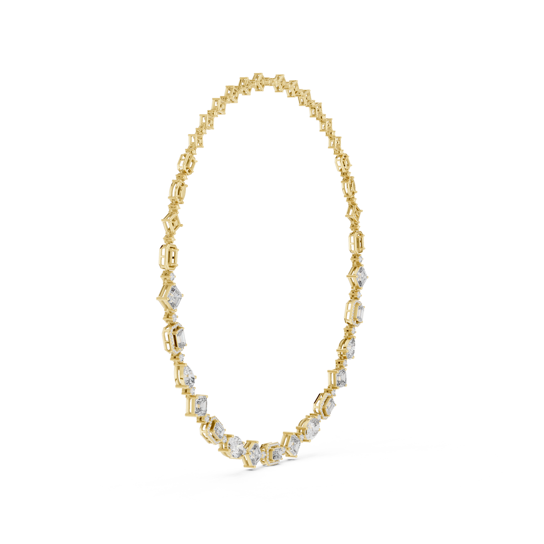 Modern Fancy Diamond Necklace Elegant Wedding Jewelry Gift for Women