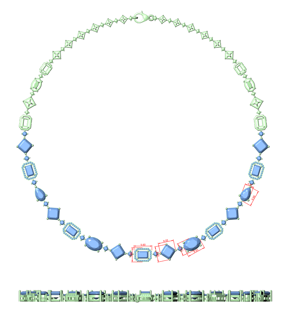 Modern Fancy Diamond Necklace Elegant Wedding Jewelry Gift for Women