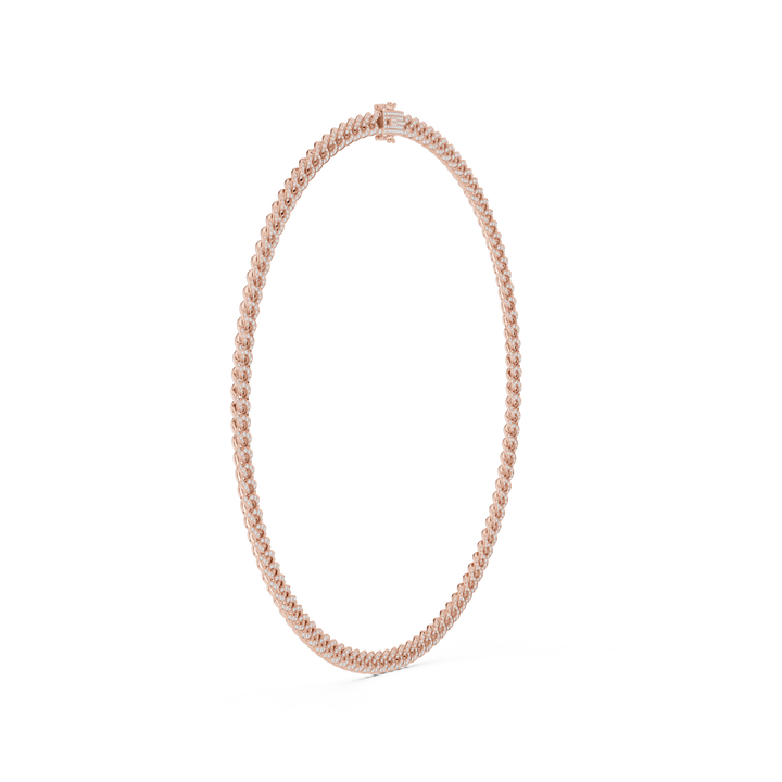 Full Diamond Cuban Link Necklace in White Gold Modern Luxury Jewelry for Party Wear