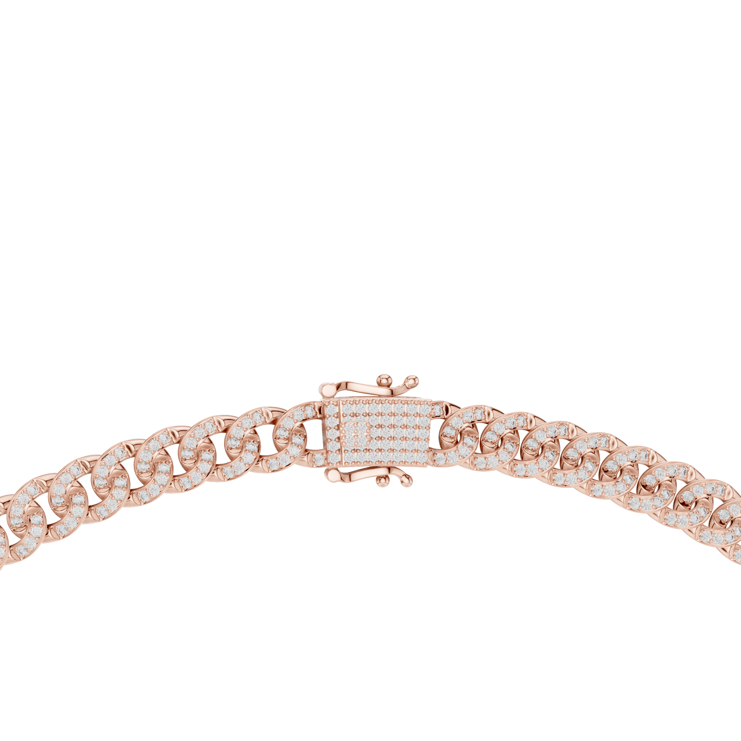 Full Diamond Cuban Link Necklace in White Gold Modern Luxury Jewelry for Party Wear
