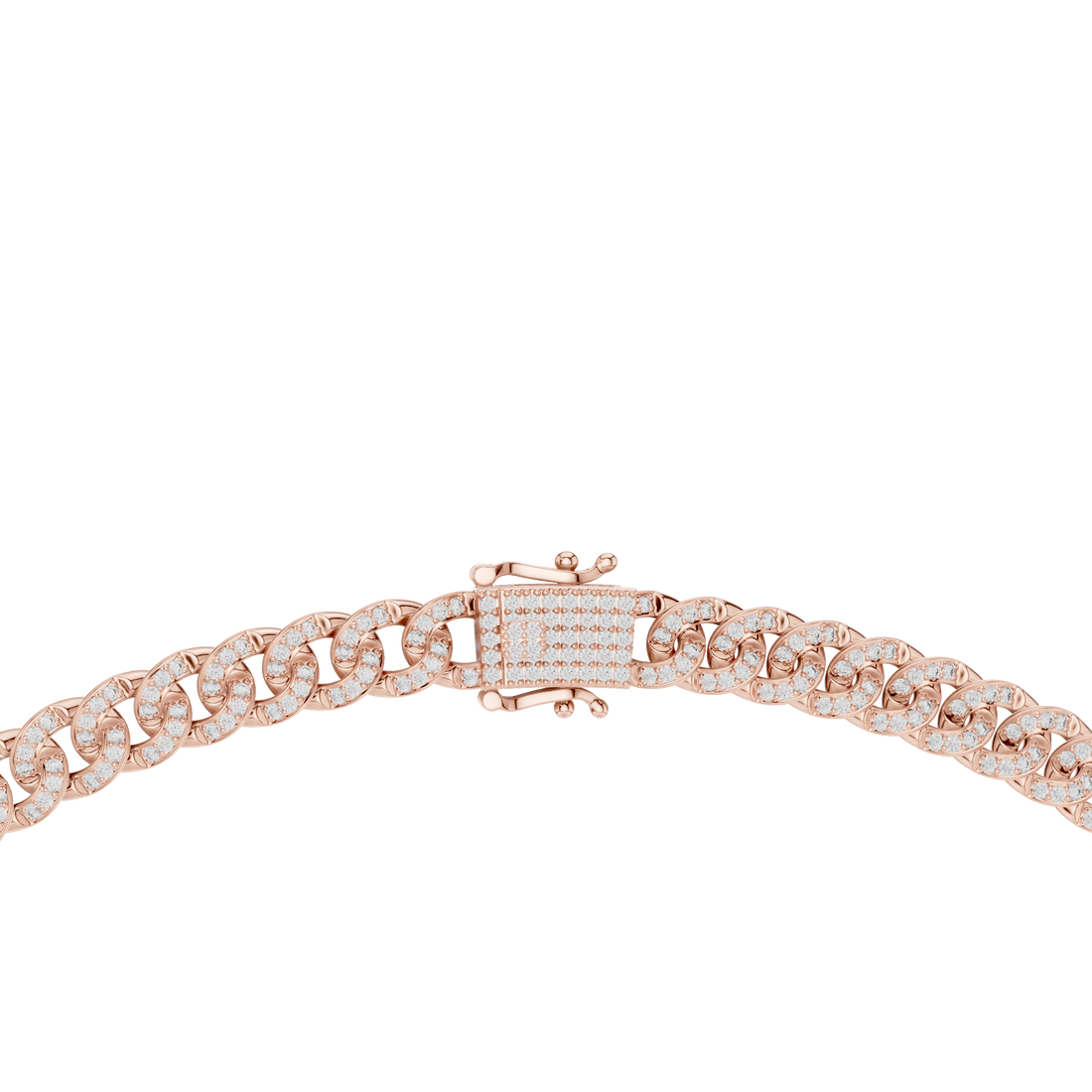 Full Diamond Cuban Link Necklace in White Gold Modern Luxury Jewelry for Party Wear