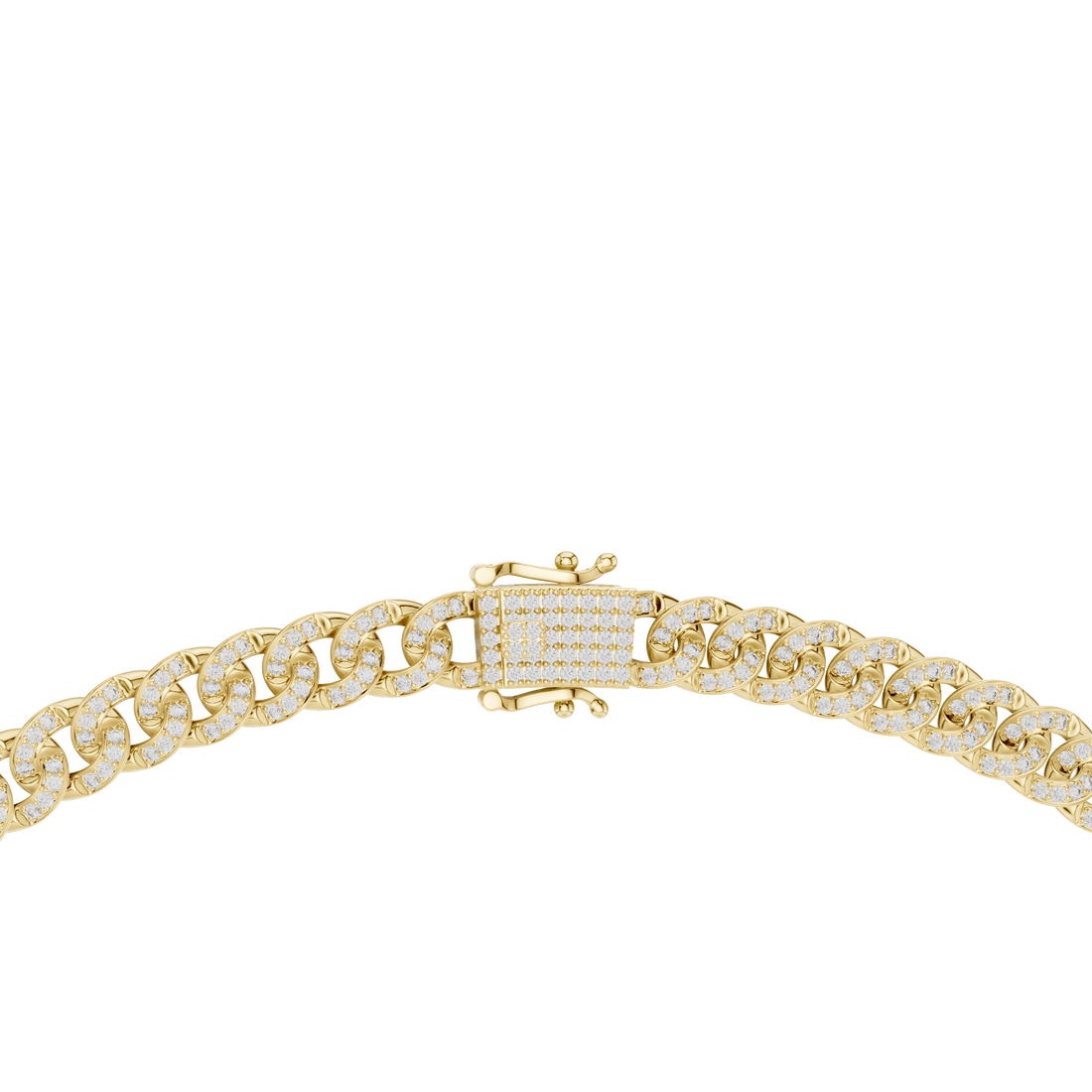 Full Diamond Cuban Link Necklace in White Gold Modern Luxury Jewelry for Party Wear