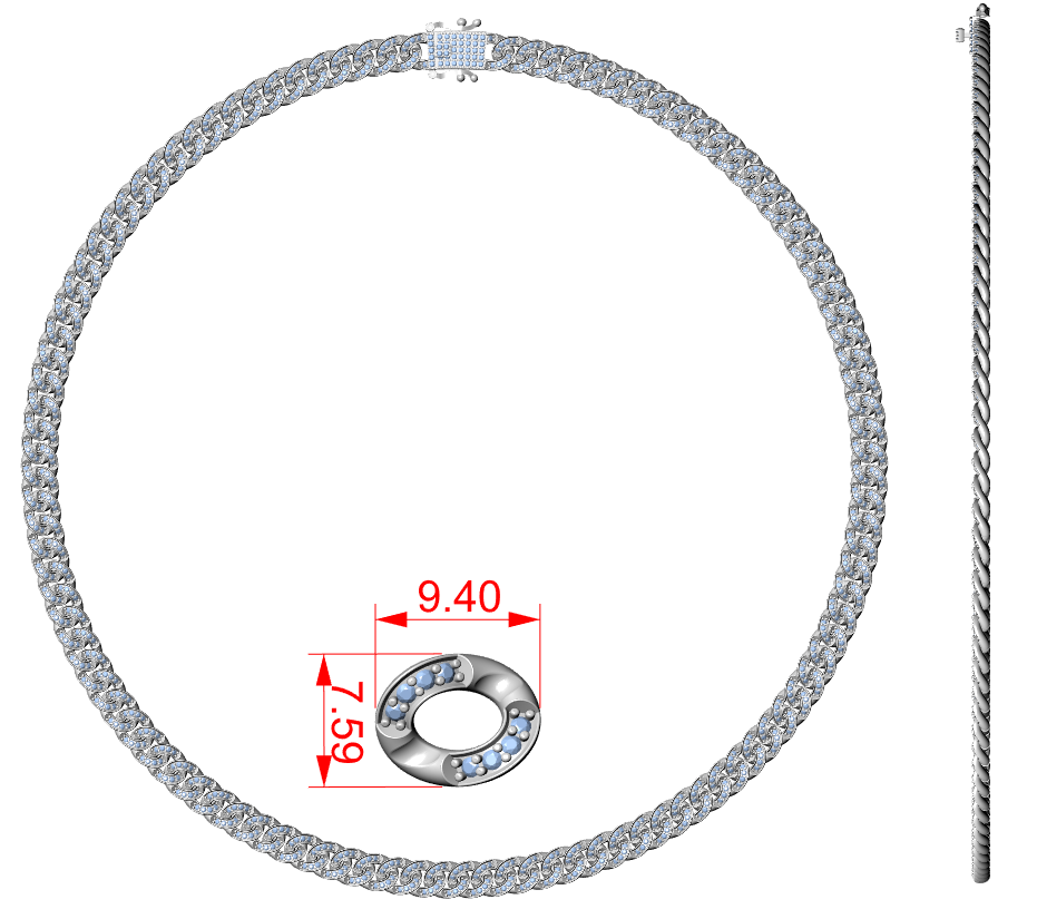 Full Diamond Cuban Link Necklace in White Gold Modern Luxury Jewelry for Party Wear