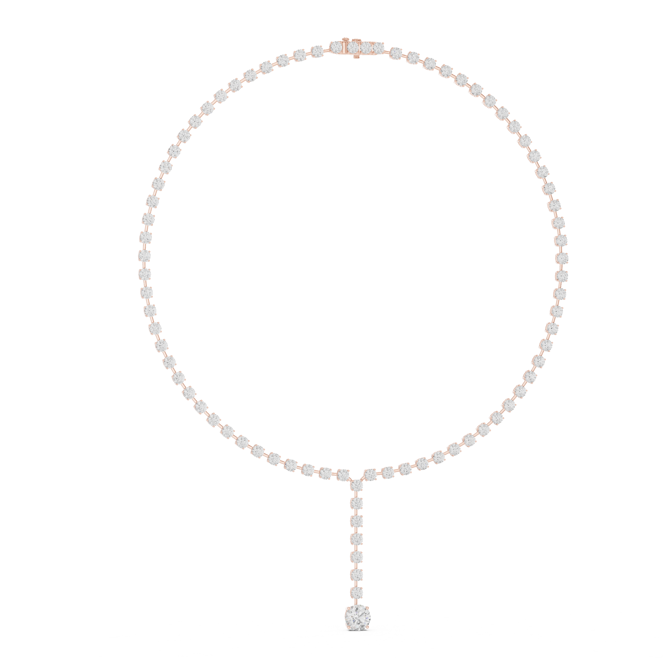 Fine Gold Round Diamond Drop Necklace Modern Luxury Bridal Necklace for Women