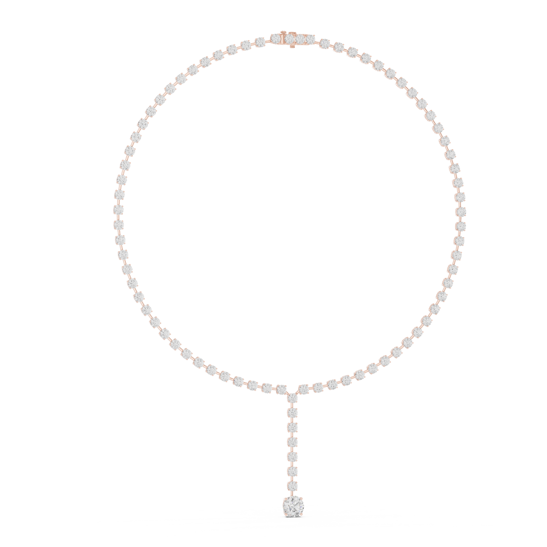 Fine Gold Round Diamond Drop Necklace Modern Luxury Bridal Necklace for Women