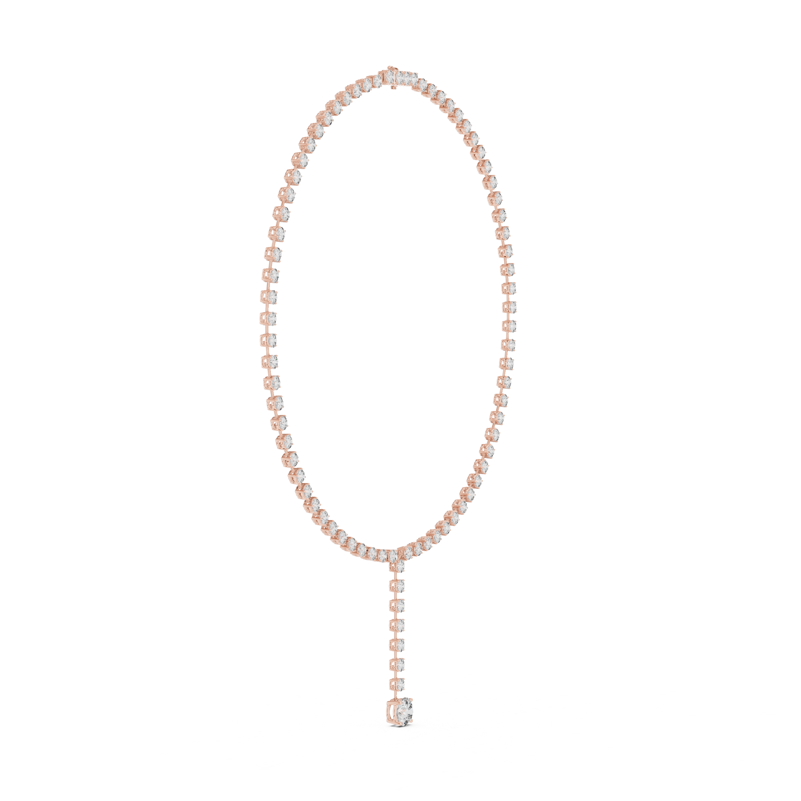 Fine Gold Round Diamond Drop Necklace Modern Luxury Bridal Necklace for Women