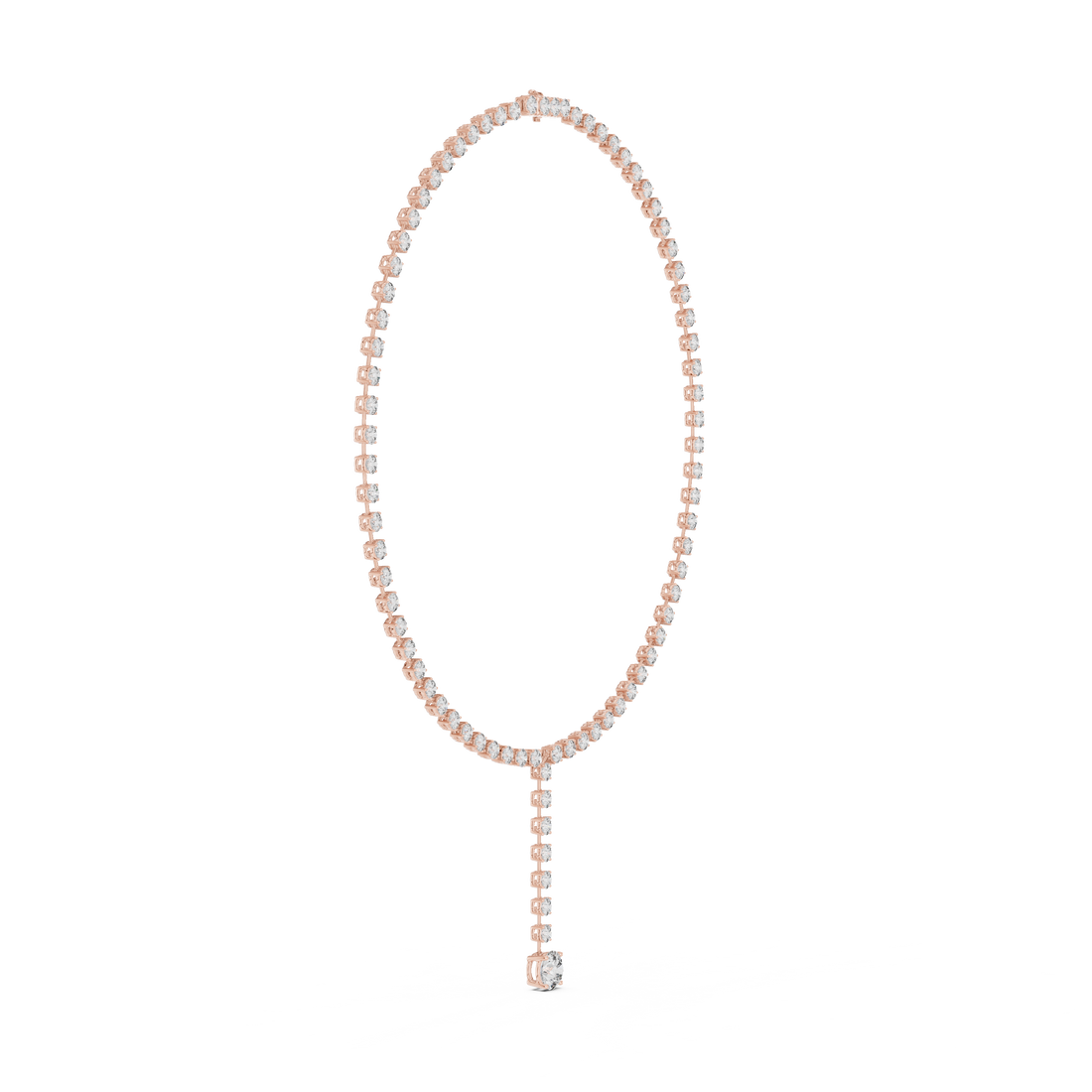 Fine Gold Round Diamond Drop Necklace Modern Luxury Bridal Necklace for Women