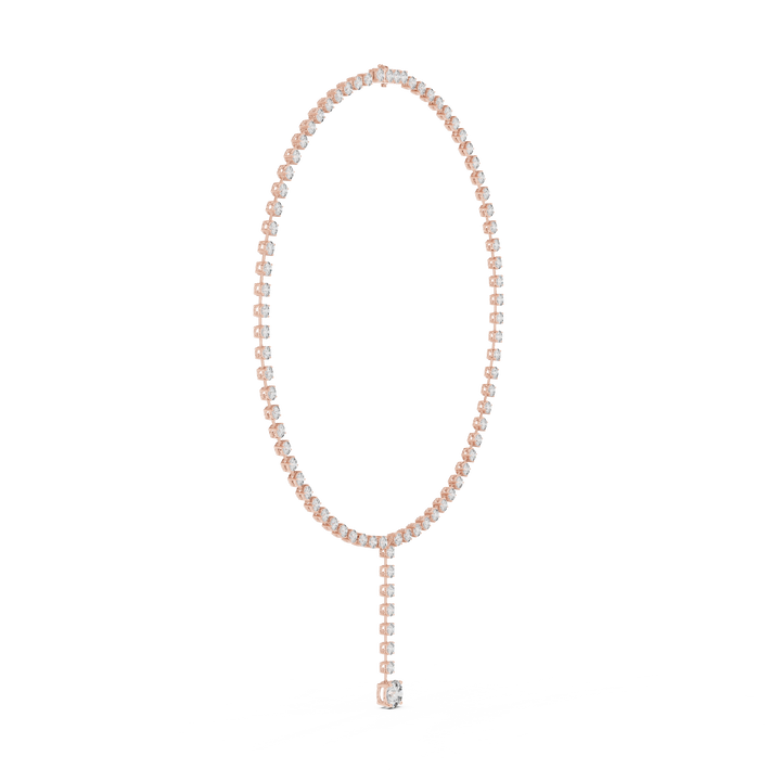 Fine Gold Round Diamond Drop Necklace Modern Luxury Bridal Necklace for Women