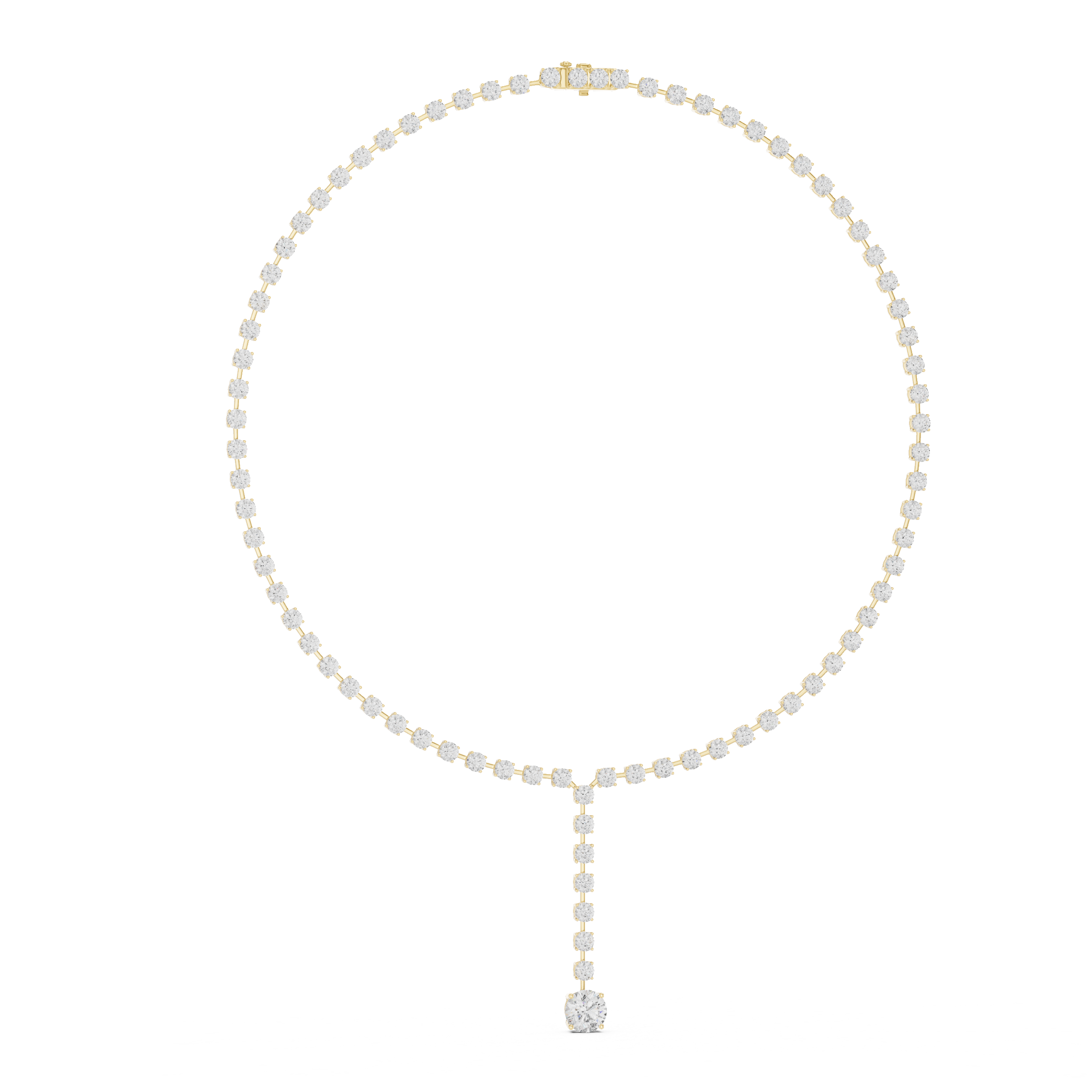 Fine Gold Round Diamond Drop Necklace Modern Luxury Bridal Necklace for Women