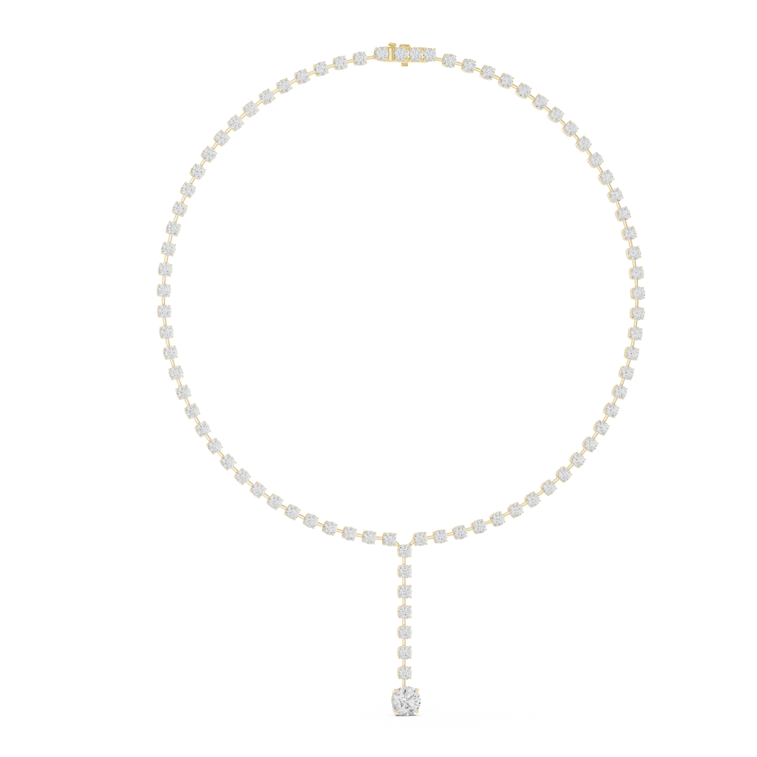 Fine Gold Round Diamond Drop Necklace Modern Luxury Bridal Necklace for Women