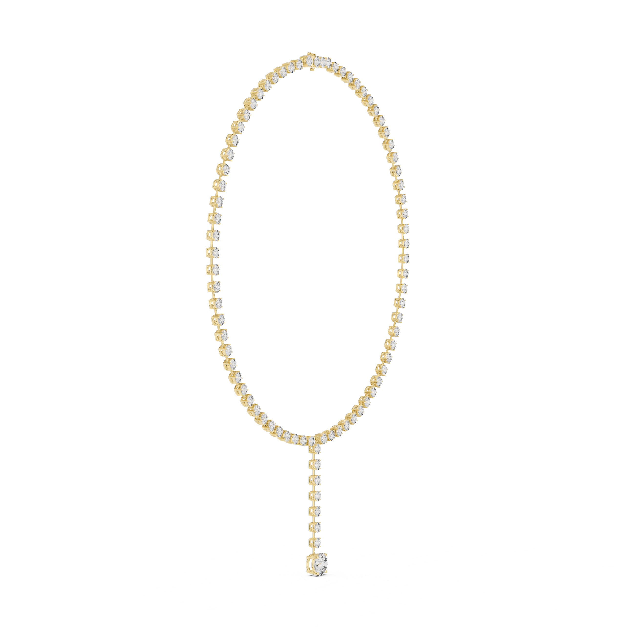 Fine Gold Round Diamond Drop Necklace Modern Luxury Bridal Necklace for Women