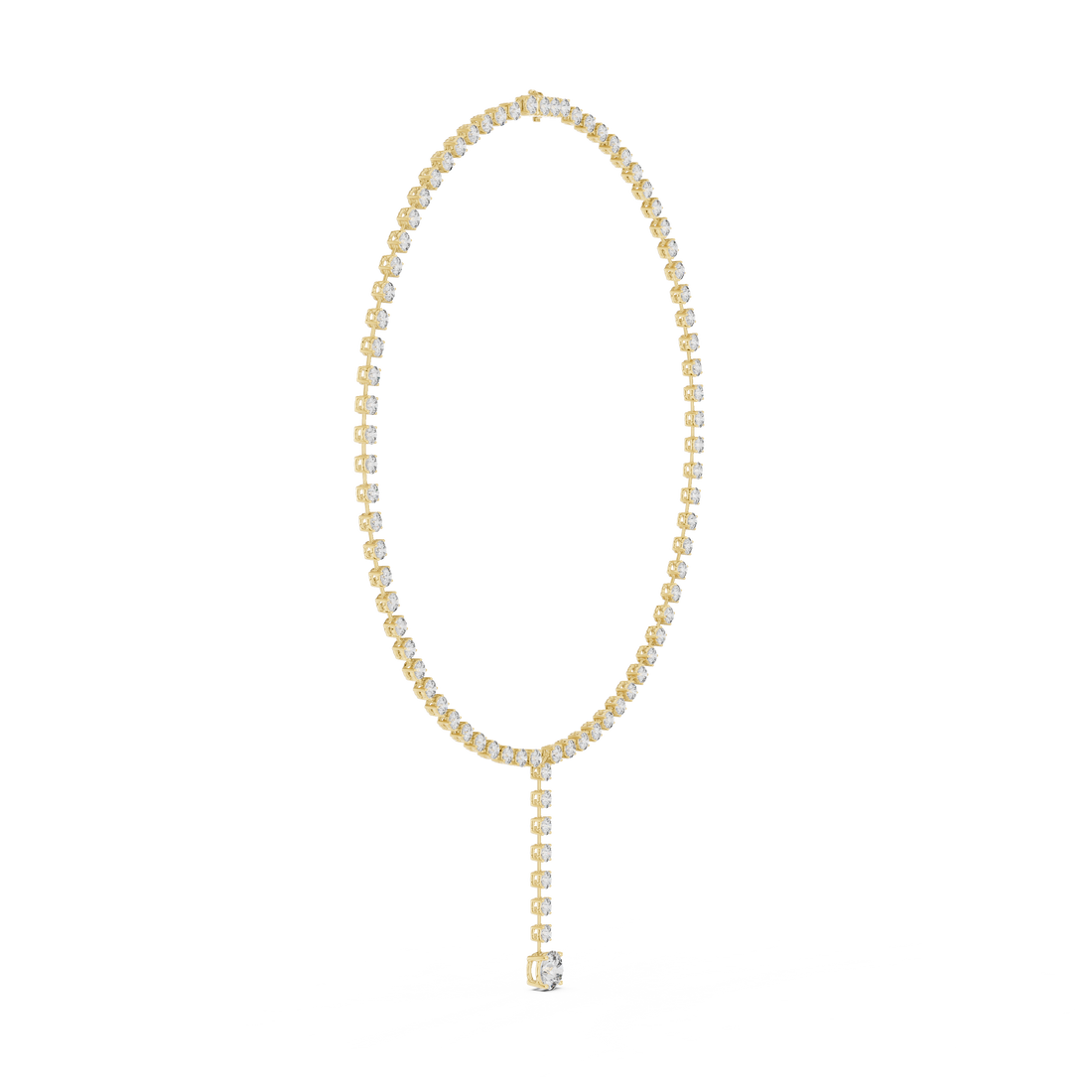 Fine Gold Round Diamond Drop Necklace Modern Luxury Bridal Necklace for Women