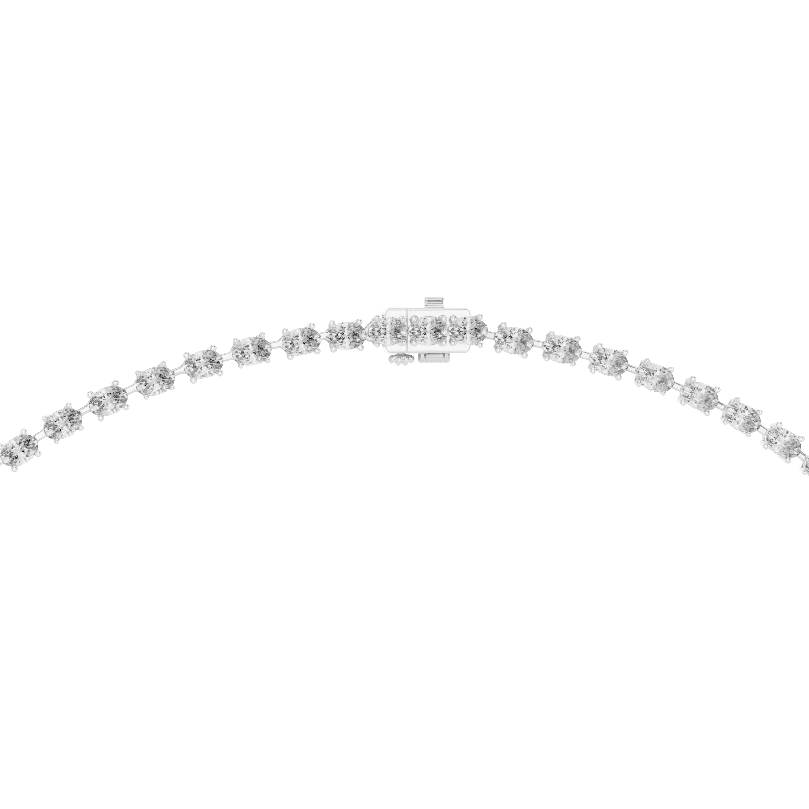 Luxury Rose Gold Diamond Necklace with Oval Cut Dangling Pendant Statement Jewelry