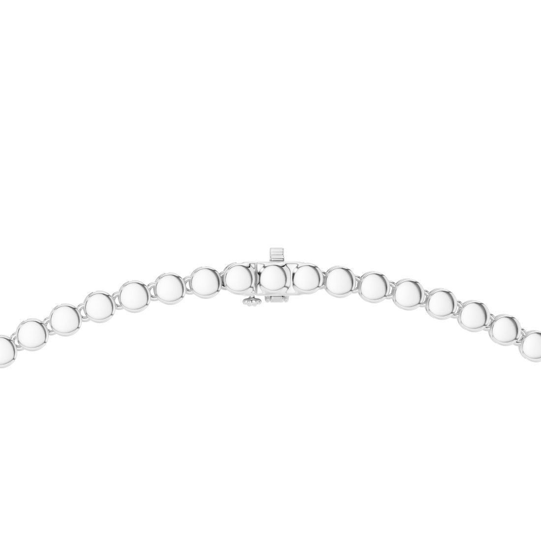 White Gold Diamond Necklace with Pave Round Beads and Pear Shaped Pendant for Women