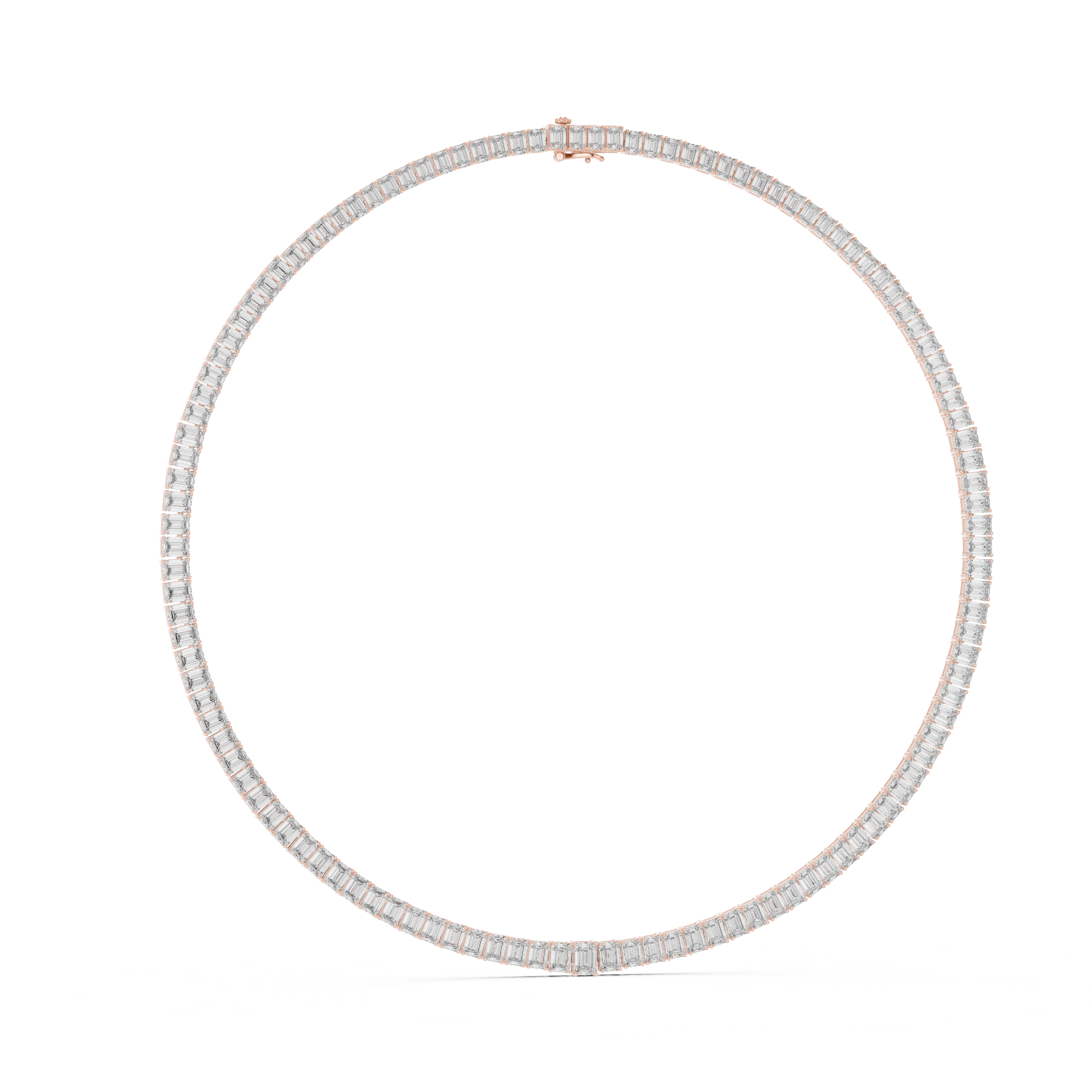 Minimalist Diamond Tennis Necklace in White Gold Fine Jewelry for Wedding and Party Wear