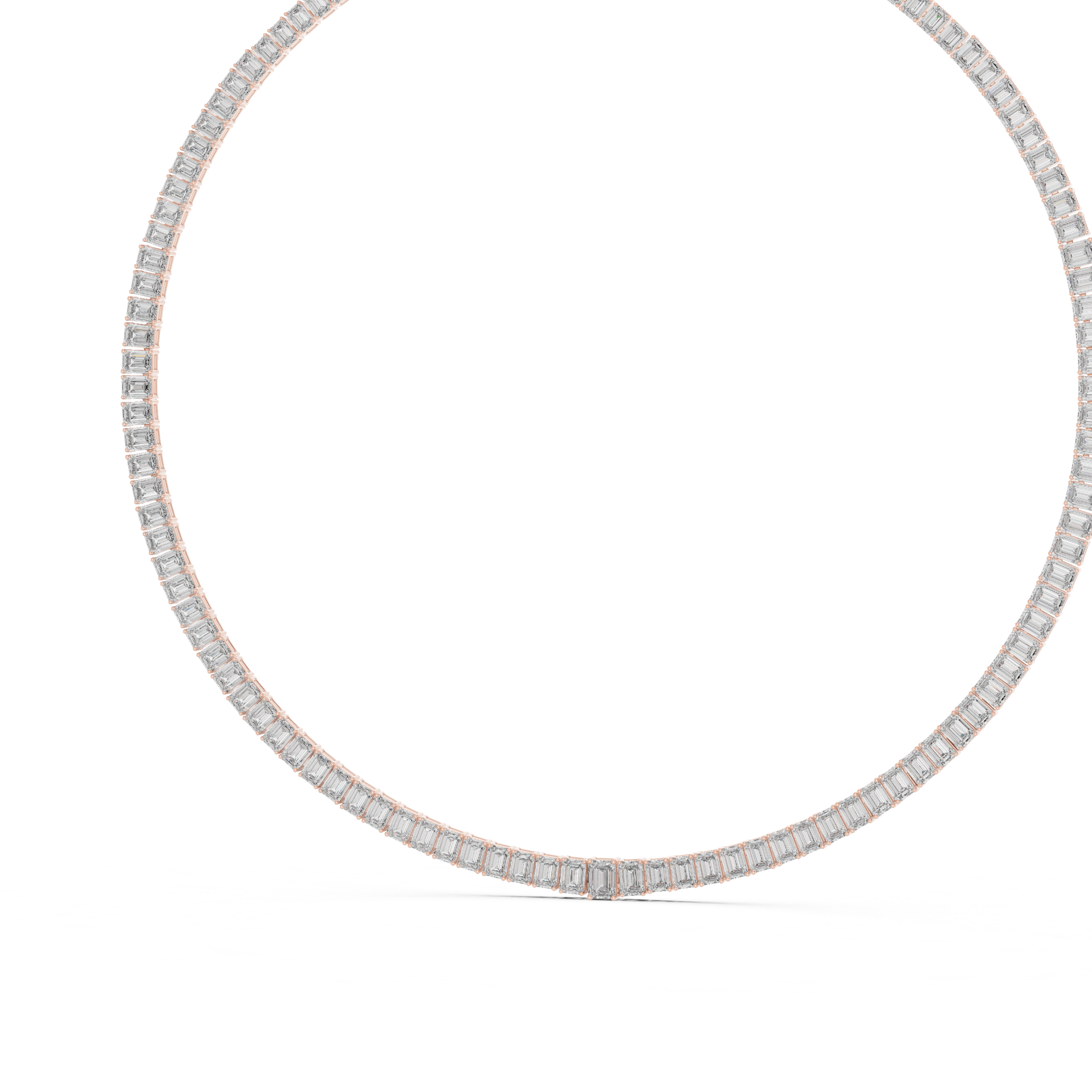 Minimalist Diamond Tennis Necklace in White Gold Fine Jewelry for Wedding and Party Wear